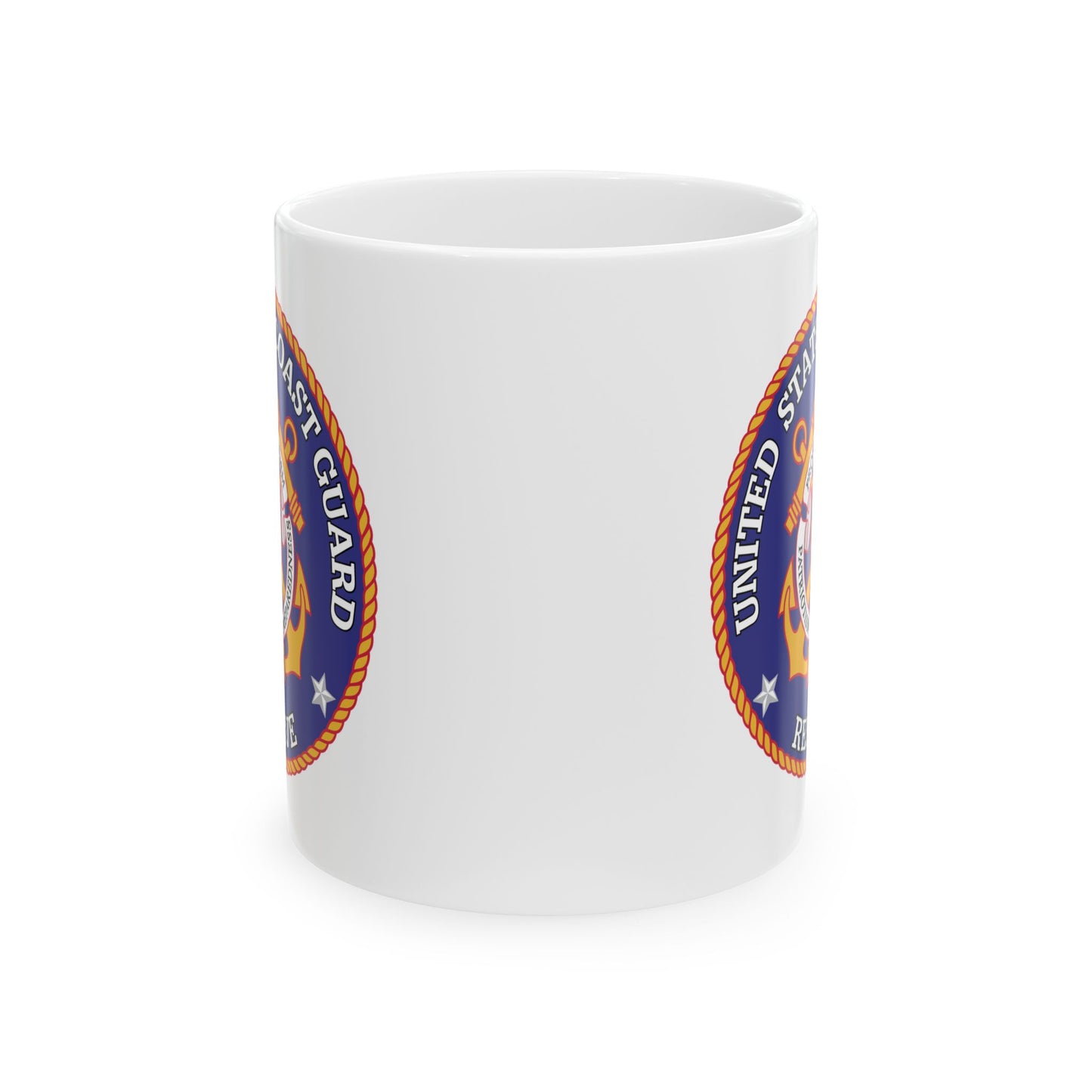 United States Coast Guard Reserve Seal Coffee Mug - Double Sided Print, White Ceramic, 11oz by TheGlassyLass.com