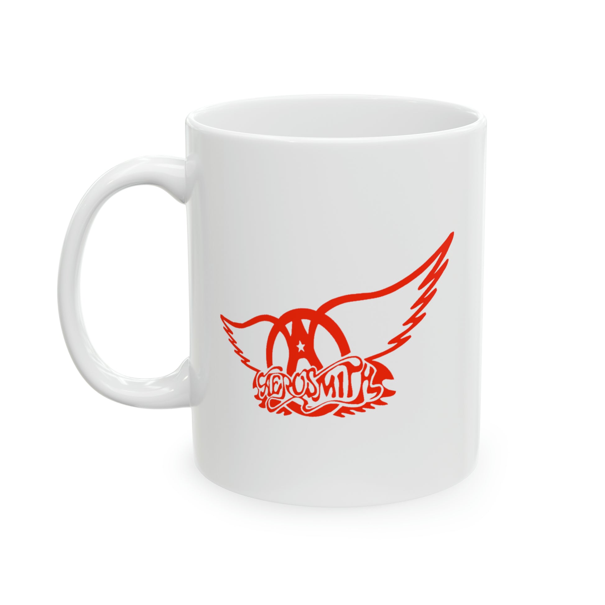 Aerosmith Coffee Mug - Double Sided Black Accent White Ceramic 11oz by TheGlassyLass.com