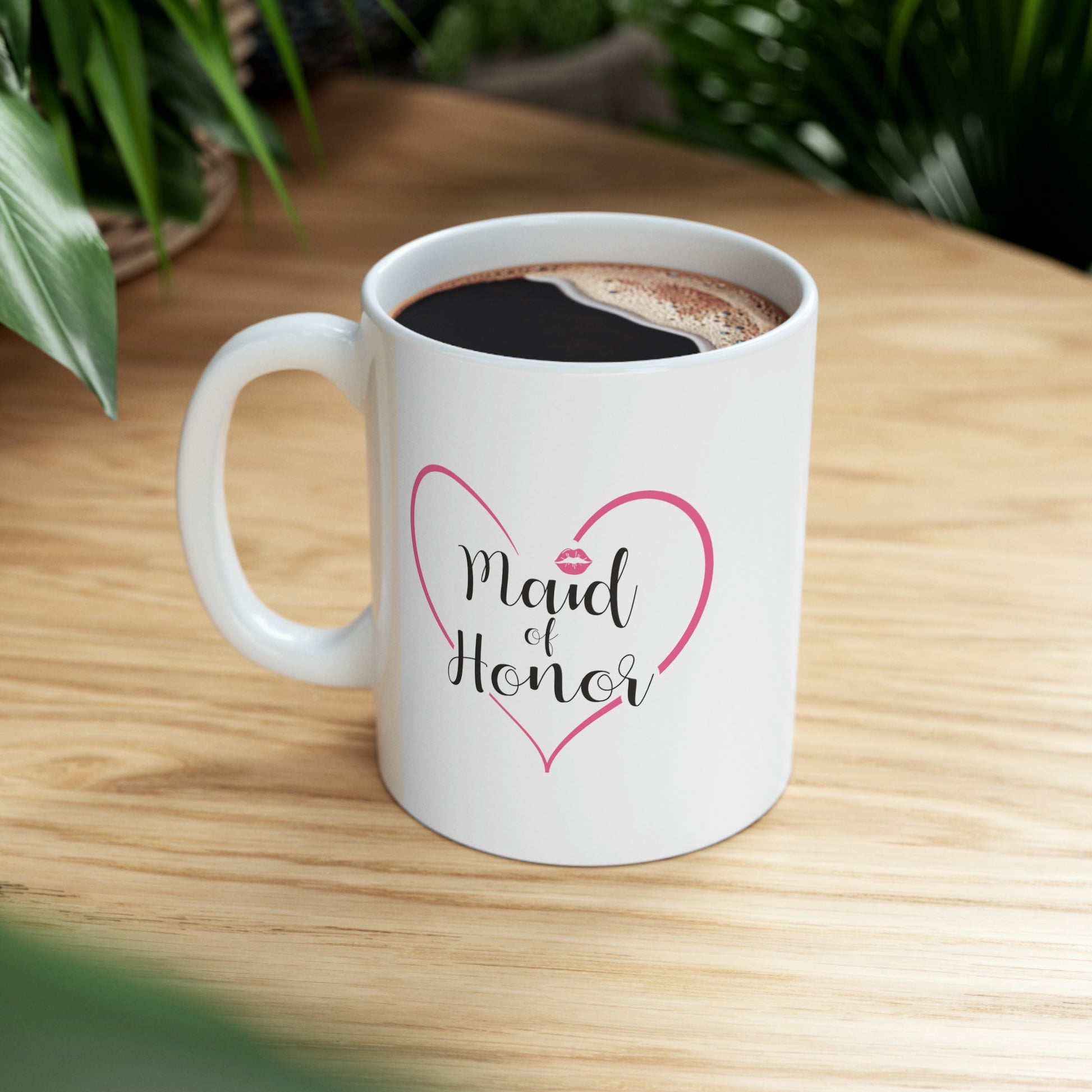 Maid of Honor Coffee Mug - Double Sided 11oz White Ceramic by TheGlassyLass.com