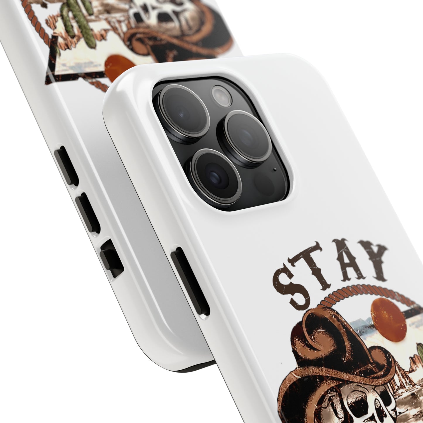 Stay Wild Cowboy Skull: iPhone Tough Case Design - Wireless Charging - Superior Protection - Original Designs by TheGlassyLass.com