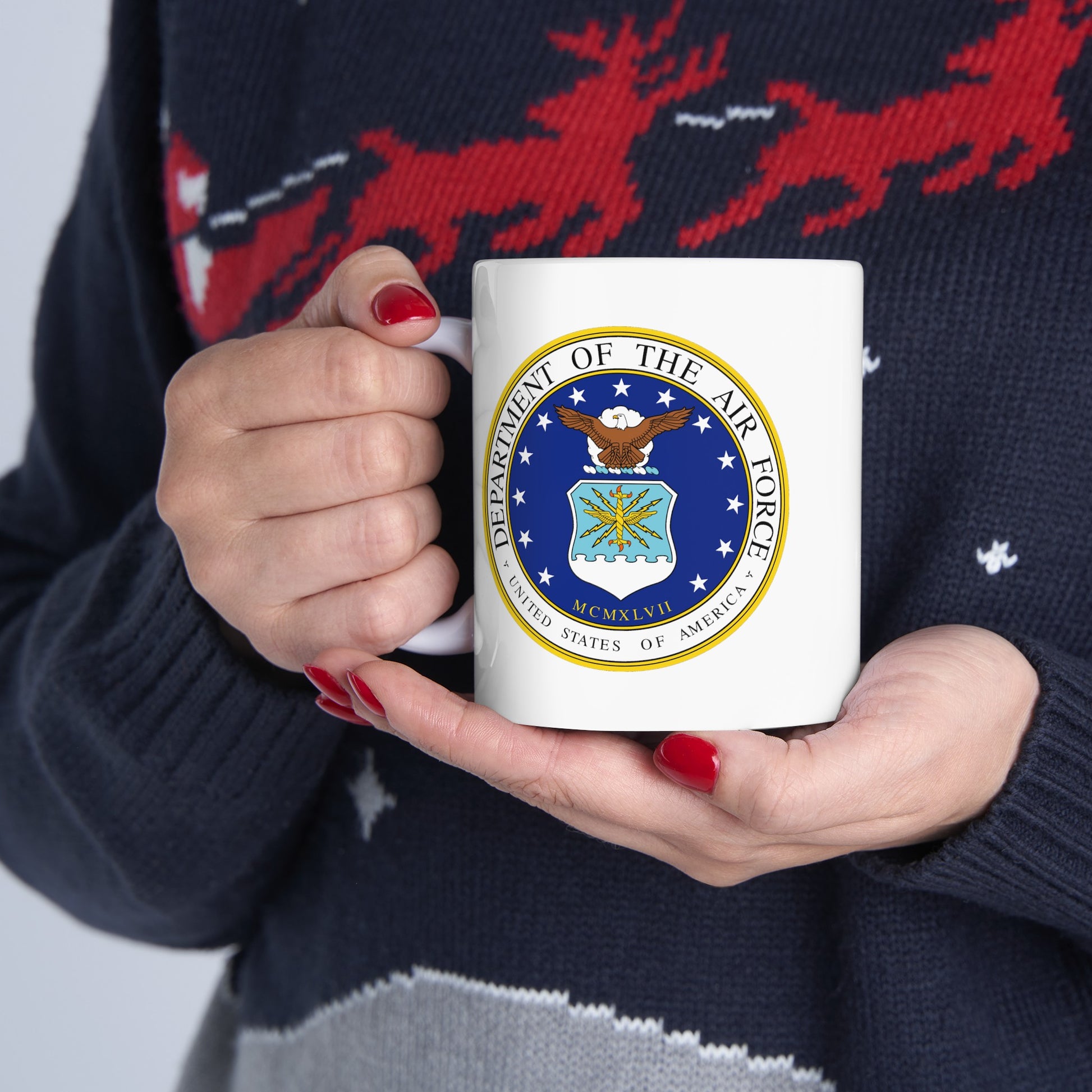 Air Force Department Coffee Mug - Double Sided White Ceramic 11oz by TheGlassyLass.com