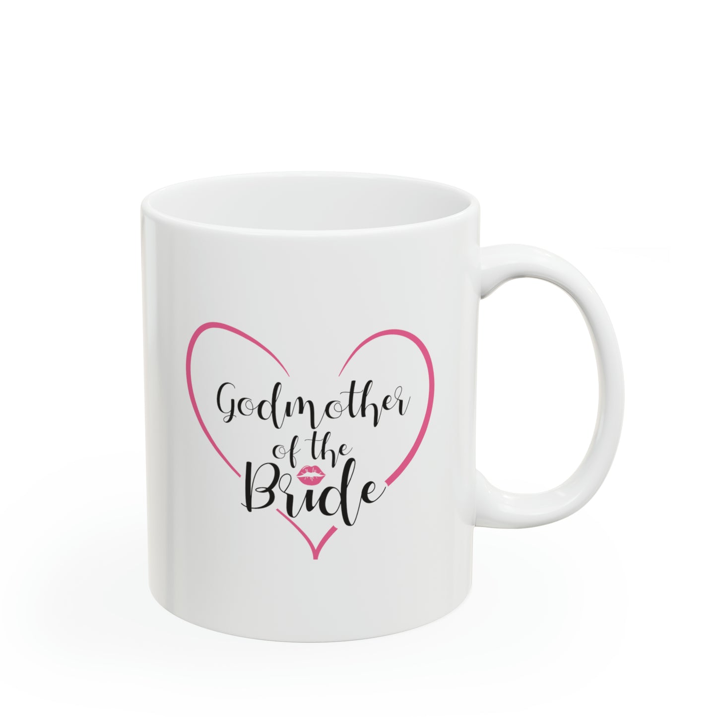 Godmother of the Bride Coffee Mug - Double Sided 11oz White Ceramic by TheGlassyLass.com