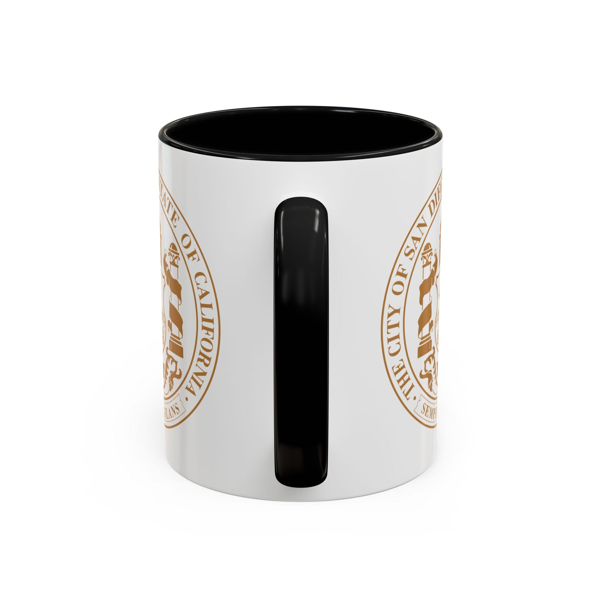 City of City of San Diego Seal Coffee Mug - Double Sided Print, Black Accent White Ceramic, 11oz by TheGlassyLass.com
