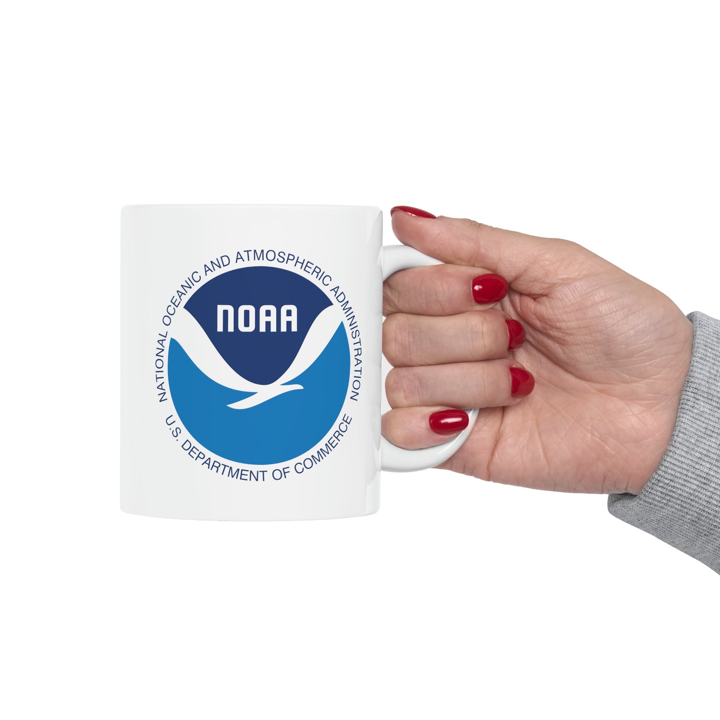 NOAA Logo Coffee Mug - Double Sided White Ceramic 11oz by TheGlassyLass.com