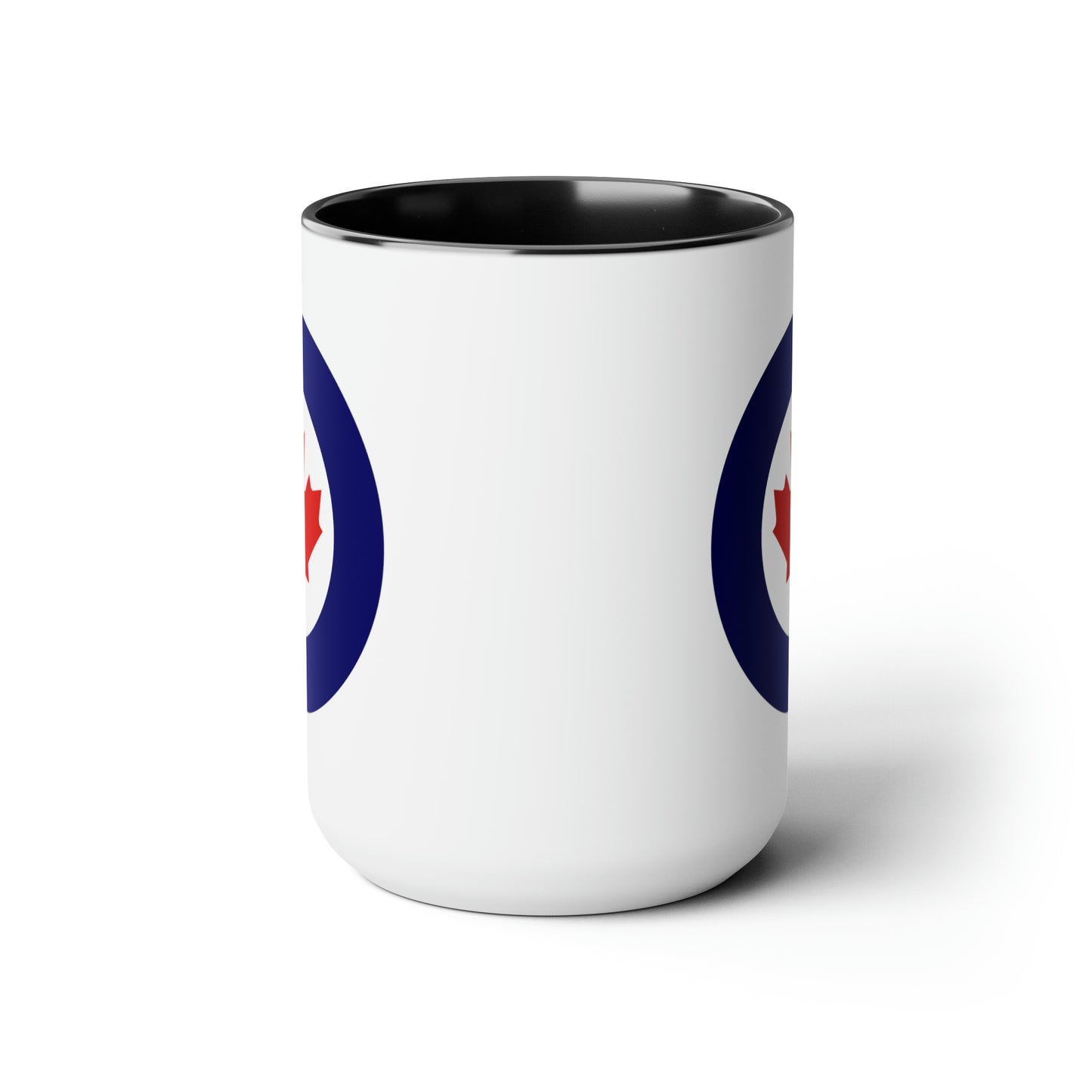 Canadian Air Force Roundel Coffee Mug - Double Sided Black Accent Ceramic 15oz - by TheGlassyLass.com