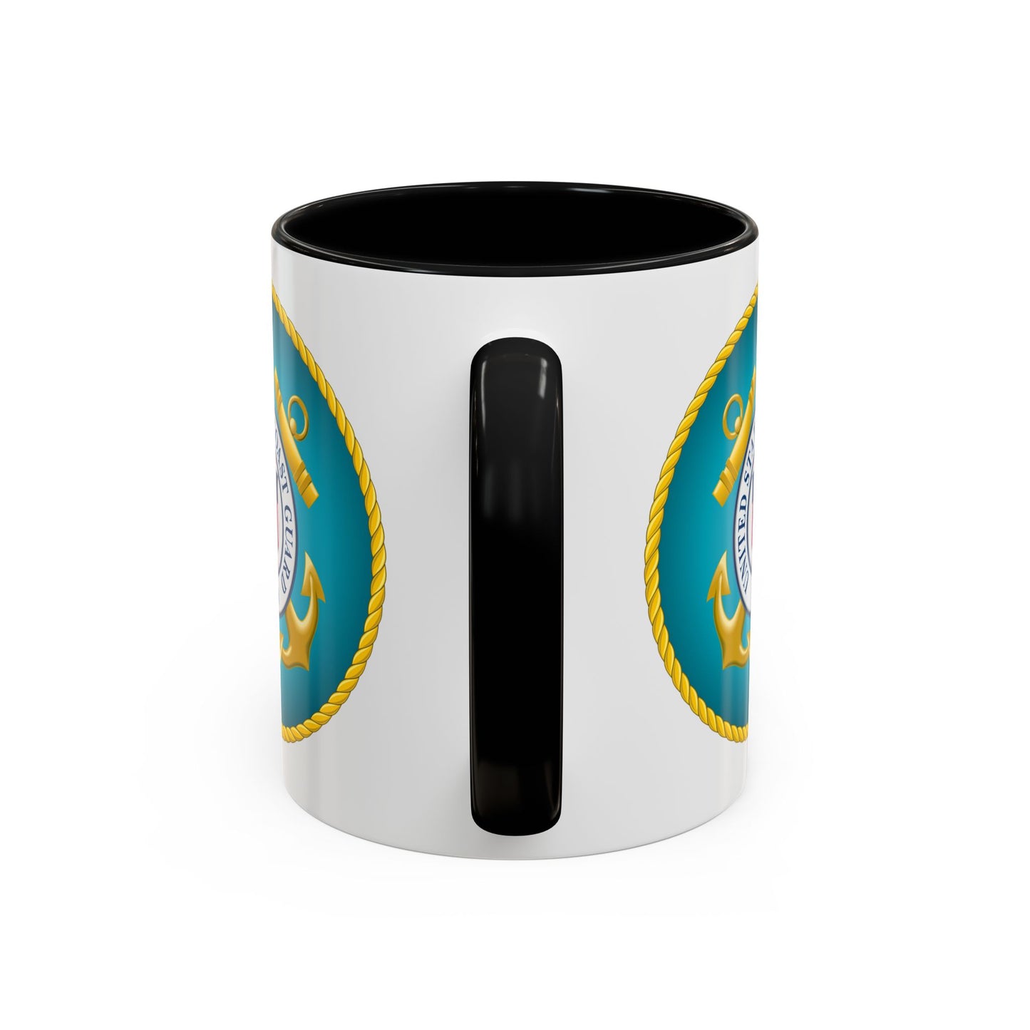 United States Coast Guard Seal Coffee Mug - Double Sided Print, Black Accent White Ceramic, 11oz by TheGlassyLass.com