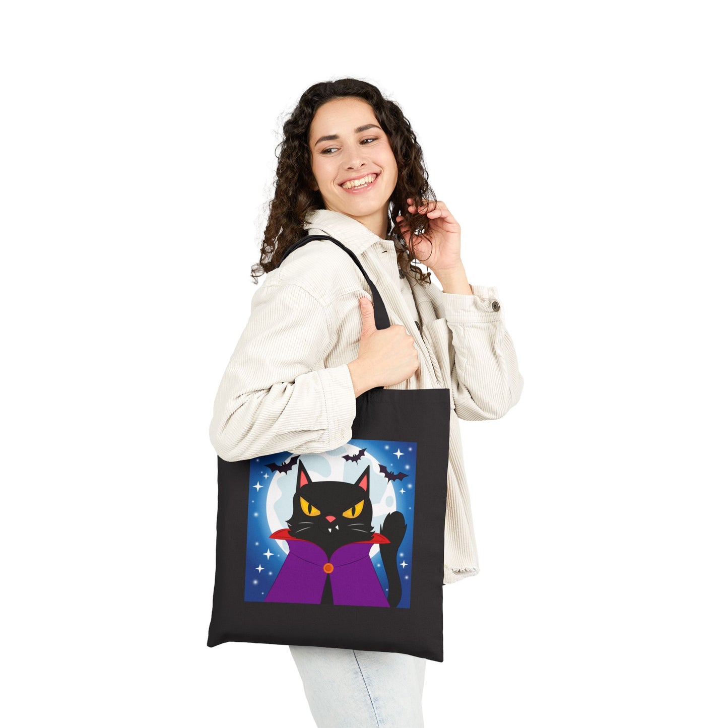 Feline Overlord Haunted Halloween Trick or Treat Tote Bag - Heavyweight 100% Cotton Canvas by TheGlassyLass.com