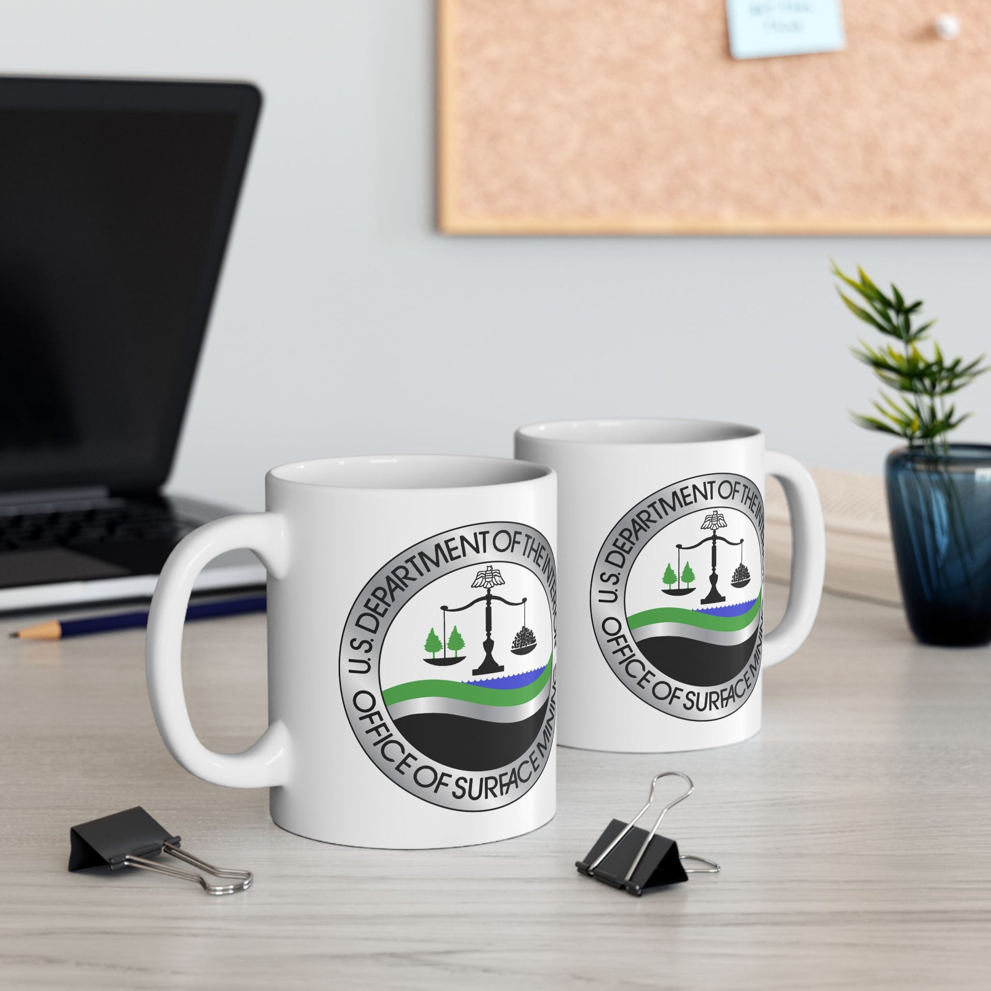 Department of the Interior Office of Surface Mining Seal Coffee Mug - Double Sided Print, White Ceramic, 11oz by TheGlassyLass.com