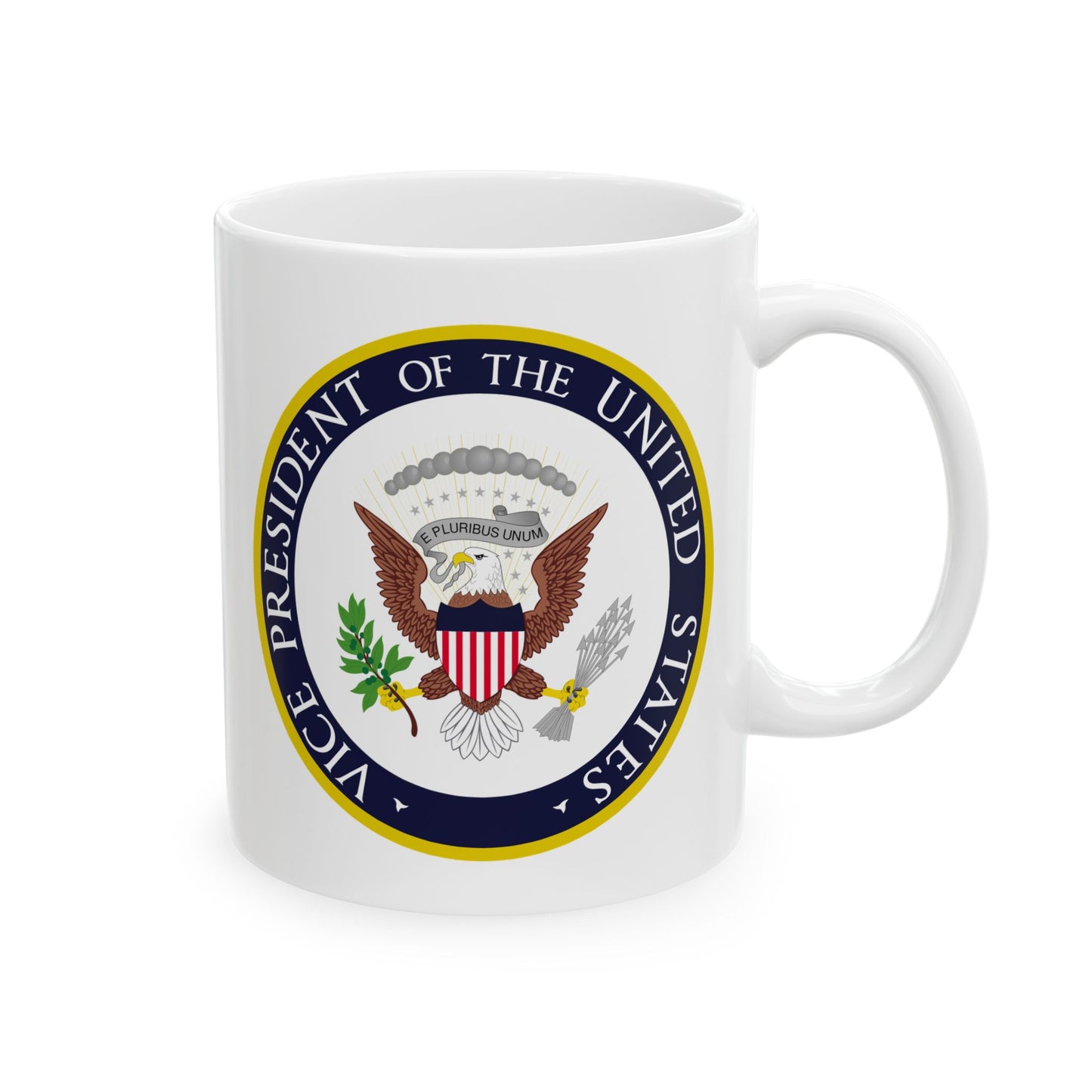 Vice President of the United States Seal Coffee Mug - Double Sided Print, White Ceramic, 11oz by TheGlassyLass.com