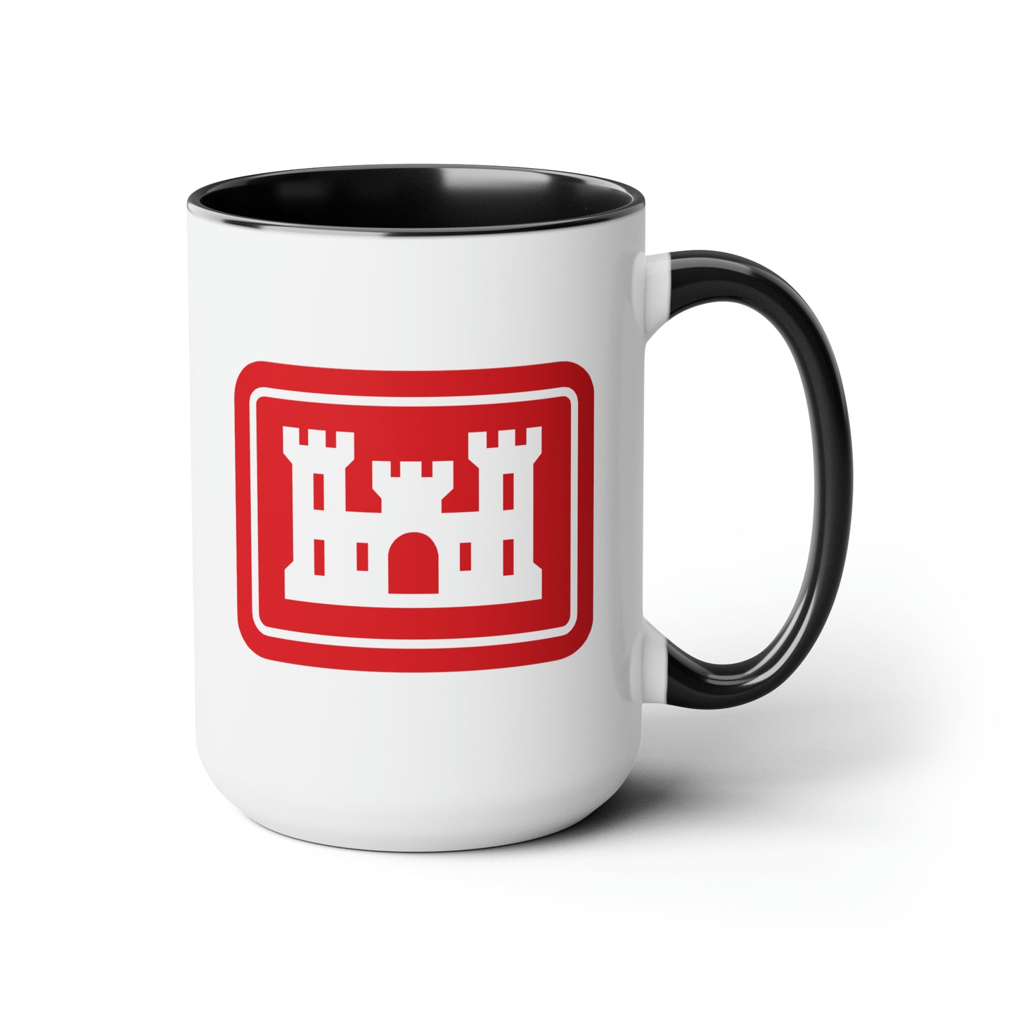 US Army Corps of Engineers Coffee Mug - Double Sided Black Accent Ceramic 15oz - by TheGlassyLass