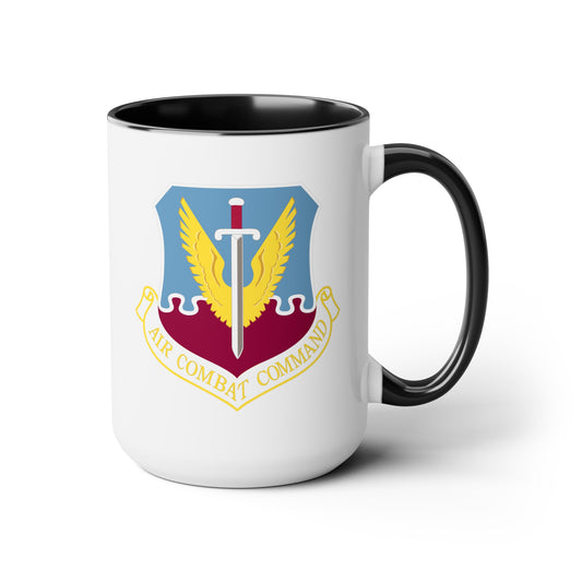 Air Combat Command - Double Sided Black Accent White Ceramic Coffee Mug 15oz by TheGlassyLass.com