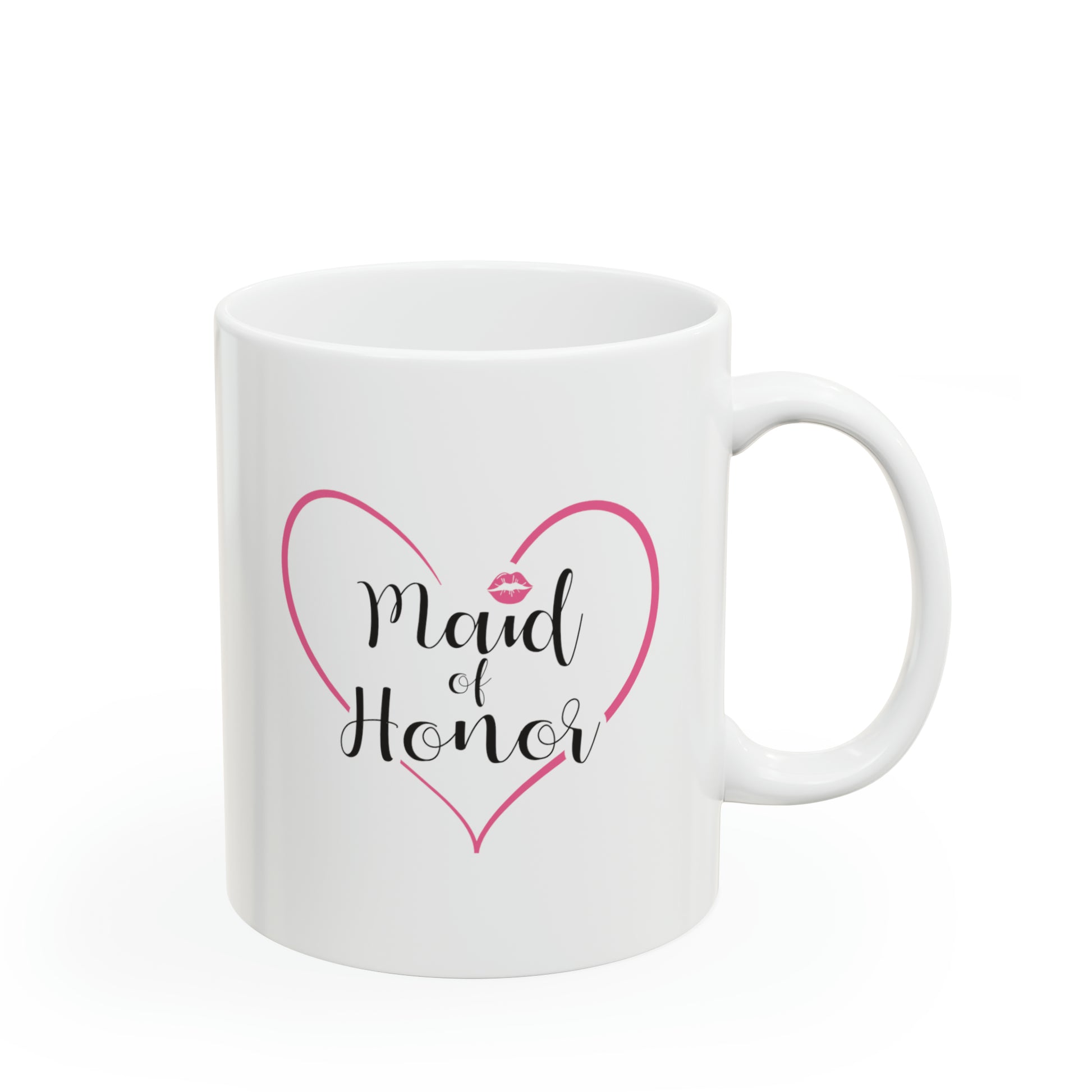 Maid of Honor Coffee Mug - Double Sided 11oz White Ceramic by TheGlassyLass.com