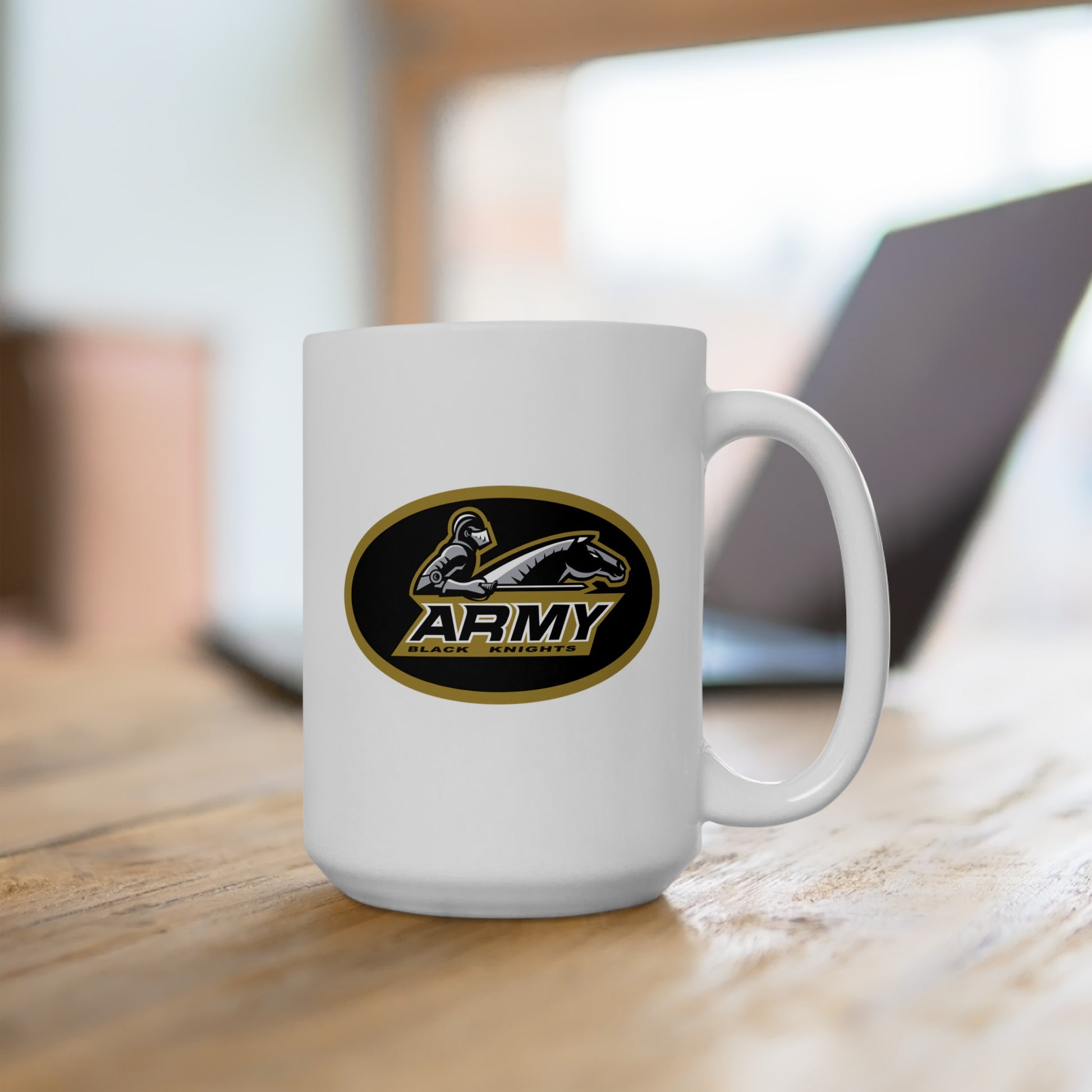 US Army Black Knights - Double Sided White Ceramic Coffee Mug 15oz by TheGlassyLass.com
