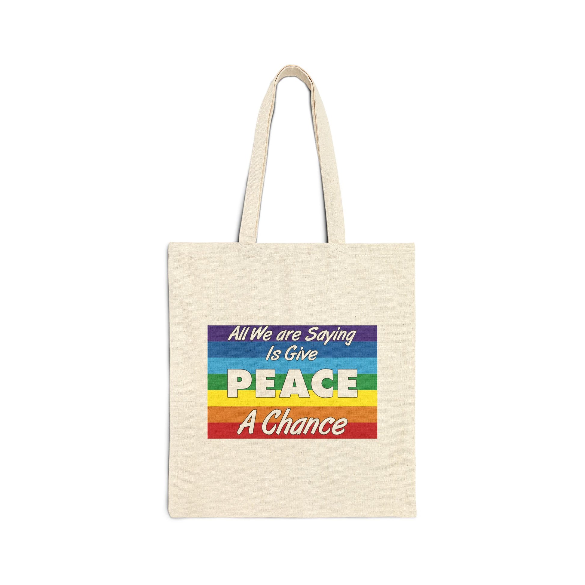 Give Peace a Chance Tote Bag - Heavyweight 100% Cotton Canvas by TheGlassyLass.com