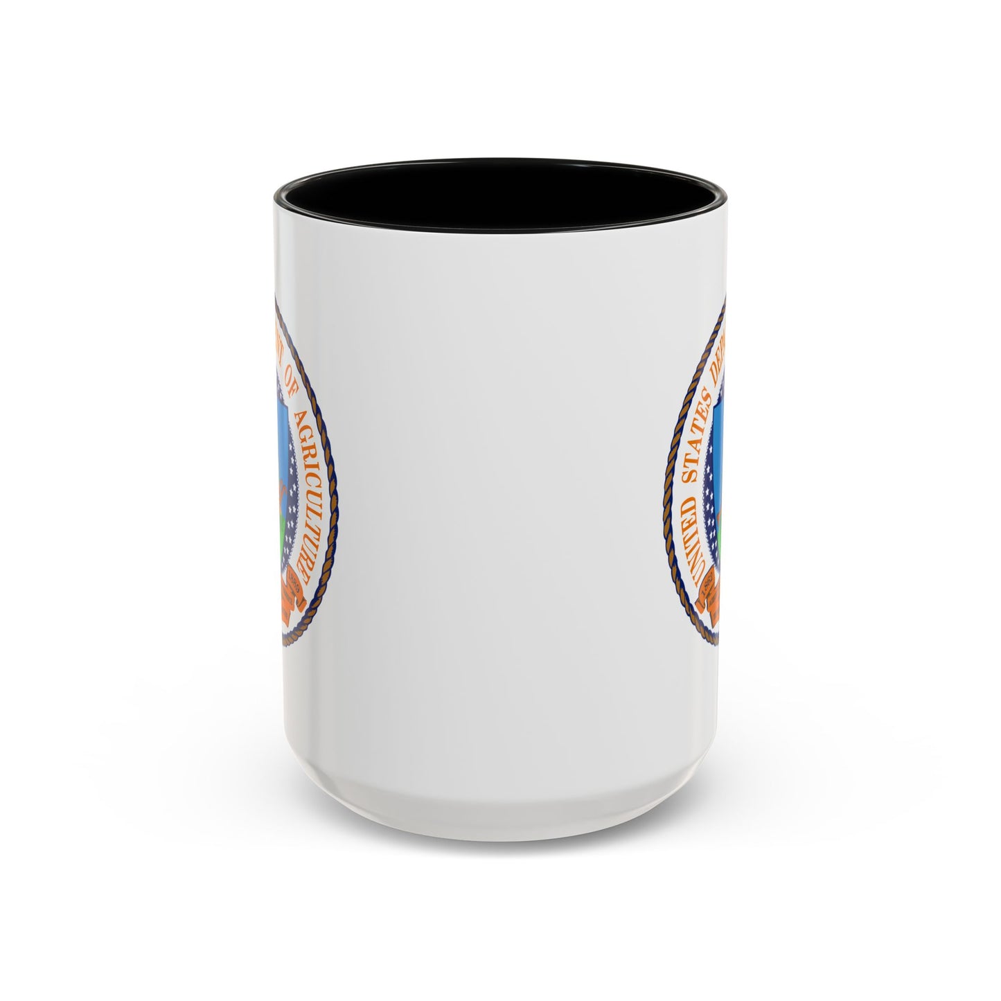 United States Department of Agriculture Seal Coffee Mug - Double Sided Black Accent White Ceramic 15oz by TheGlassyLass.com