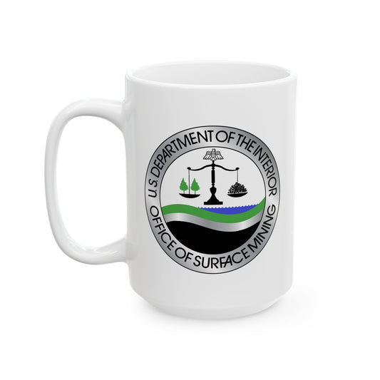 Department of the Interior Office of Surface Mining Seal Coffee Mug - Double Sided White Ceramic 15oz by TheGlassyLass.com