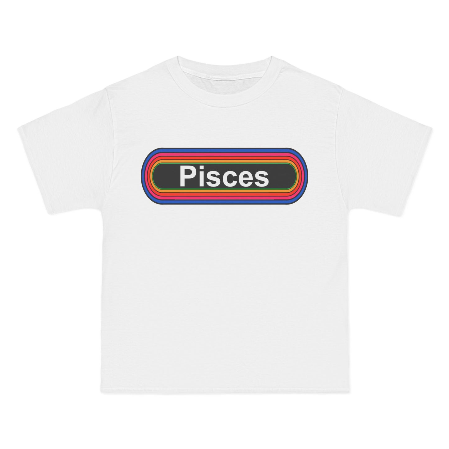 Pisces Zodiac T-Shirt: (Hanes Beefy-T 100% Preshrunk Cotton Custom Printed by TheGlassyLass.com