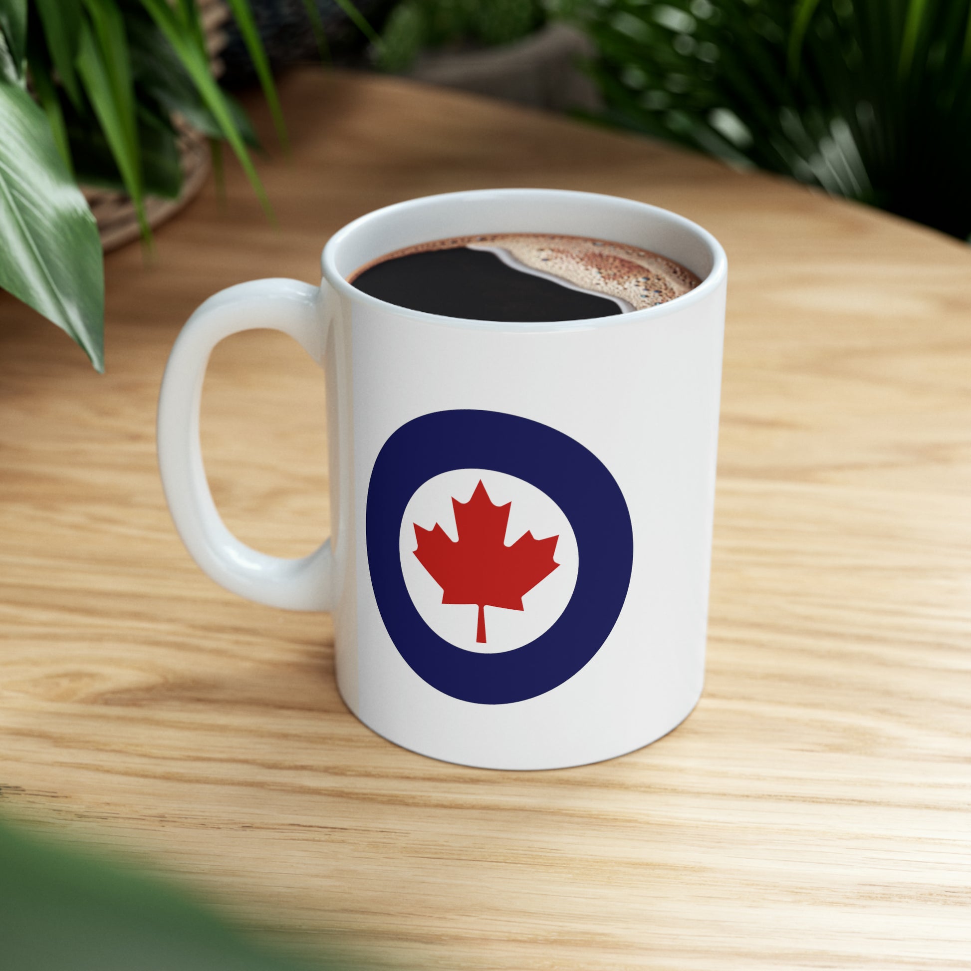 Canadian Air Force Roundel Coffee Mug - Double Sided White Ceramic 11oz - By TheGlassyLass.com