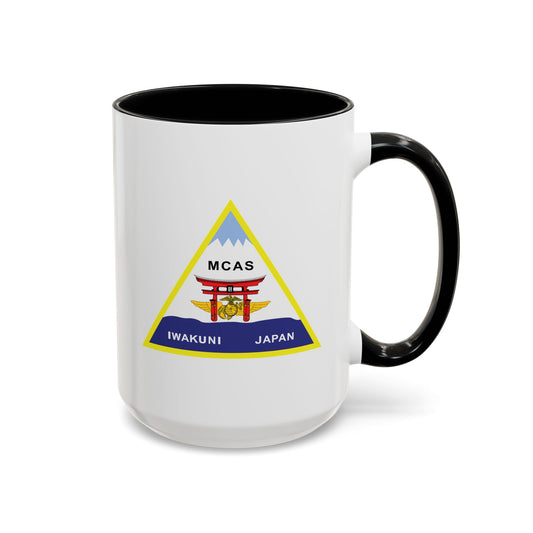 Marine Corps Air Station Iwakuni Japan Coffee Mug - Double Sided Black Accent White Ceramic 15oz by TheGlassyLass.com