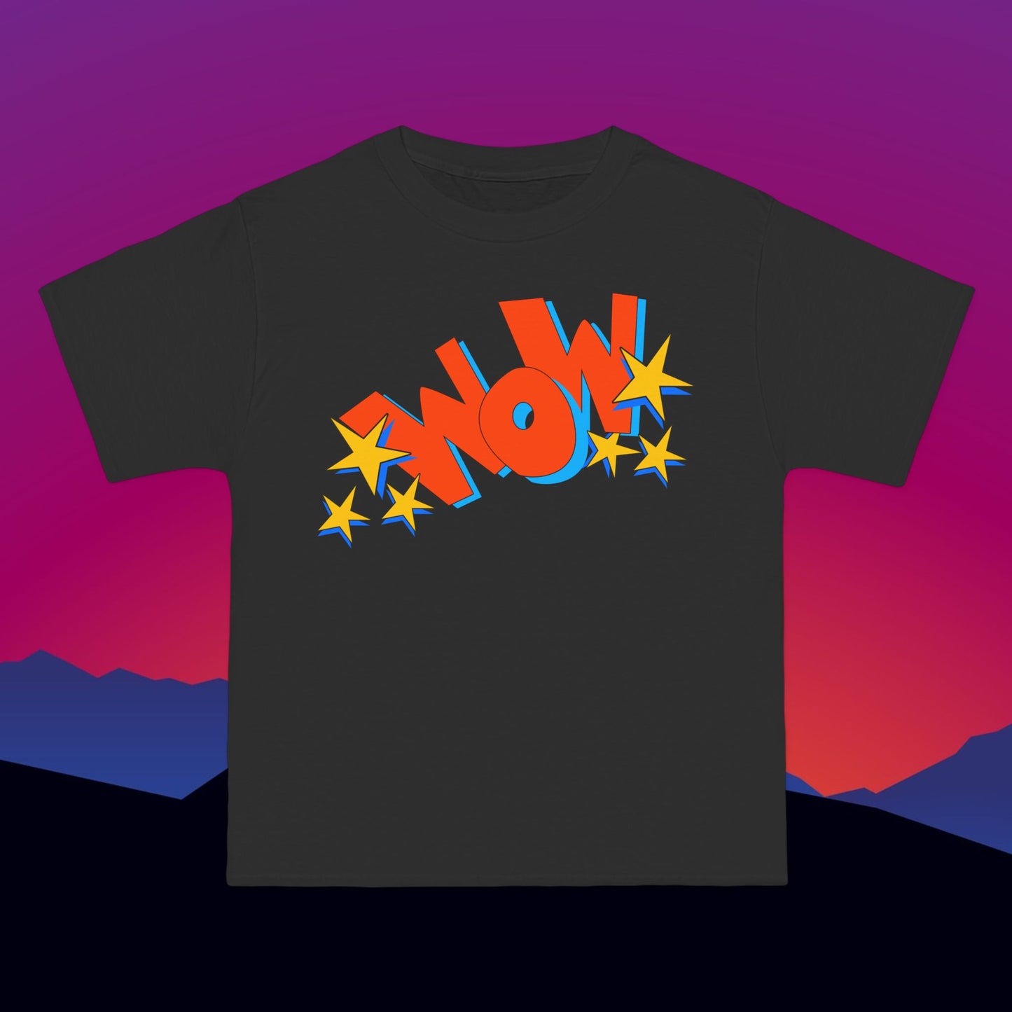 Superhero WOW T-Shirt: (Hanes Beefy-T 100% Preshrunk Cotton) Custom Printed by TheGlassyLass.com