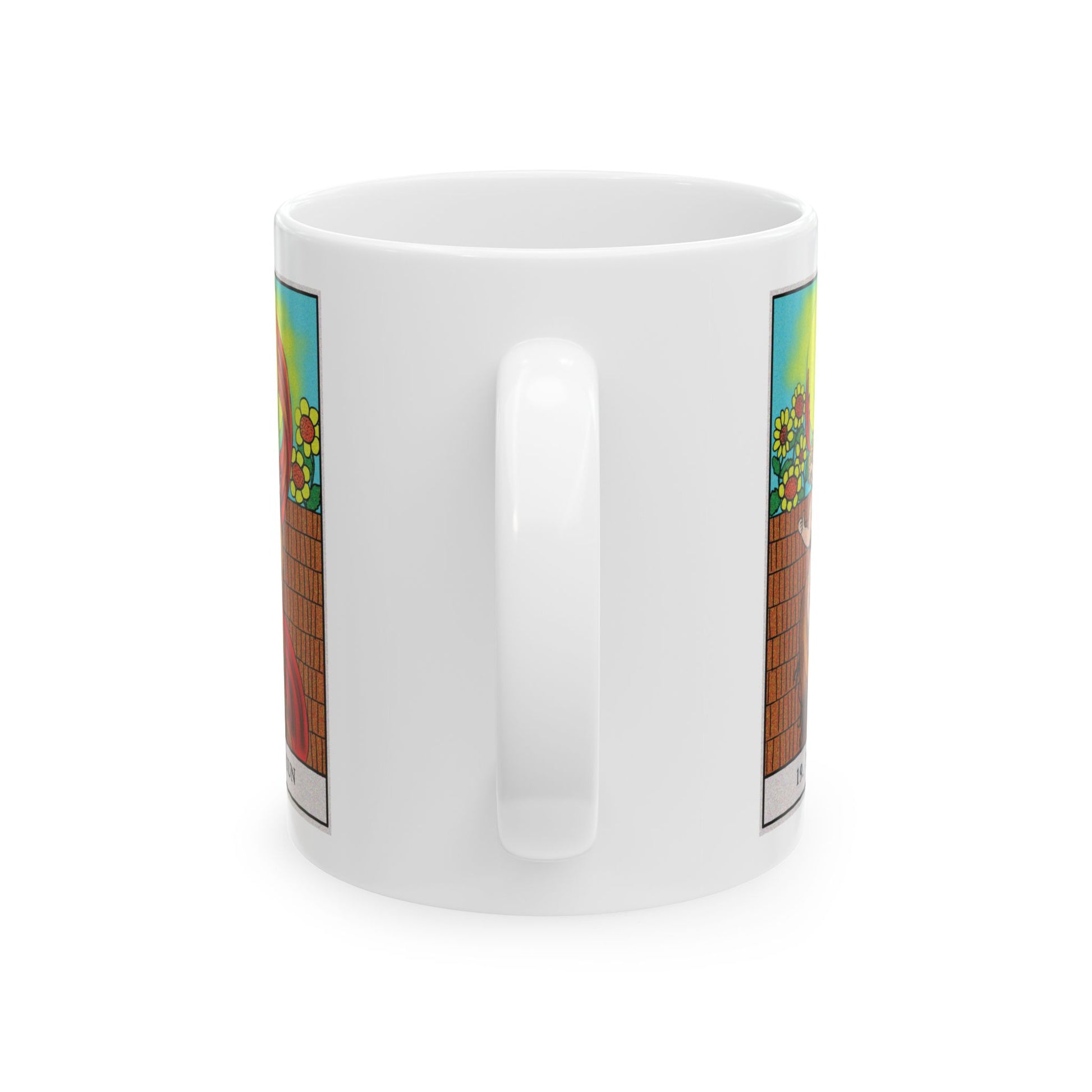 The Sun Tarot Card Coffee Mug - Double Sided Print, White Ceramic, 11oz by TheGlassyLass.com