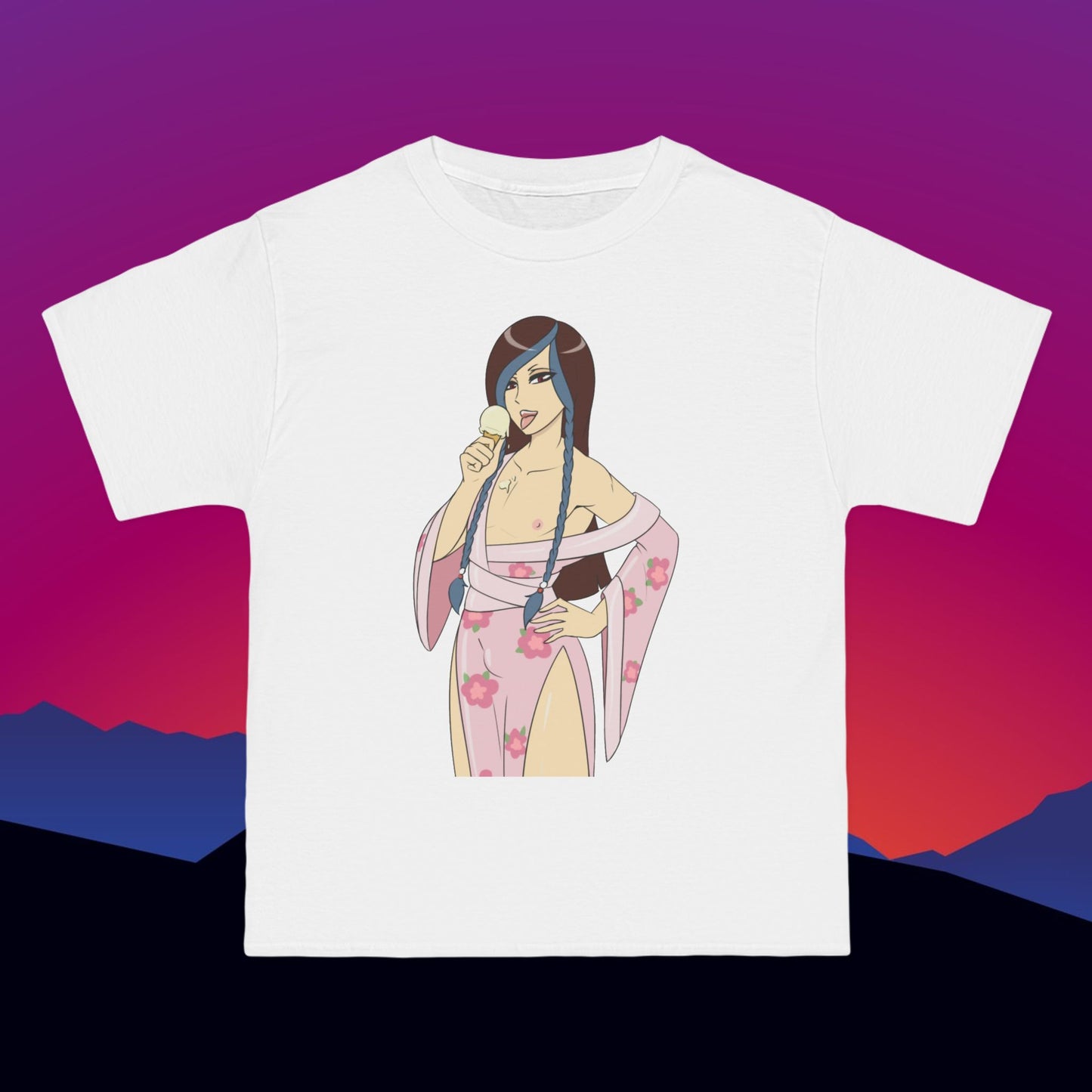 Ice Cream Man T-Shirt: (Hanes Beefy-T 100% Preshrunk Cotton) Custom Printed by TheGlassyLass.com