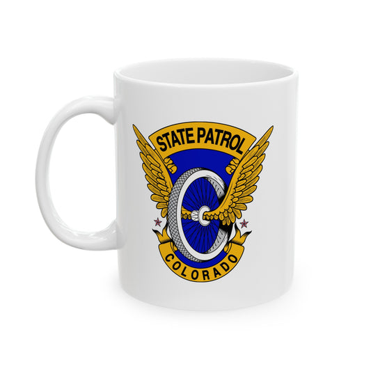 Colorado State Patrol Coffee Mug - Double Sided White Ceramic 11oz by TheGlassyLass.com