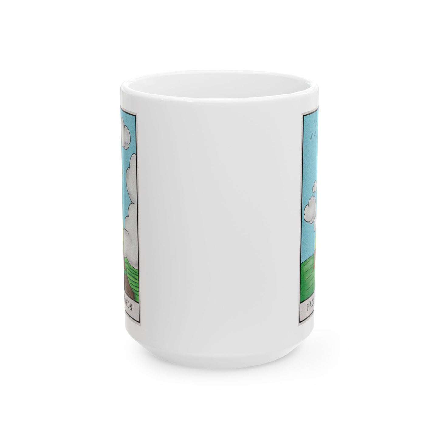 Page of Swords Tarot Card Coffee Mug - Double Sided White Ceramic 15oz by TheGlassyLass.com