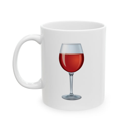 Red Wine Coffee Mug - Double Sided White Ceramic 11oz by TheGlassyLass.com