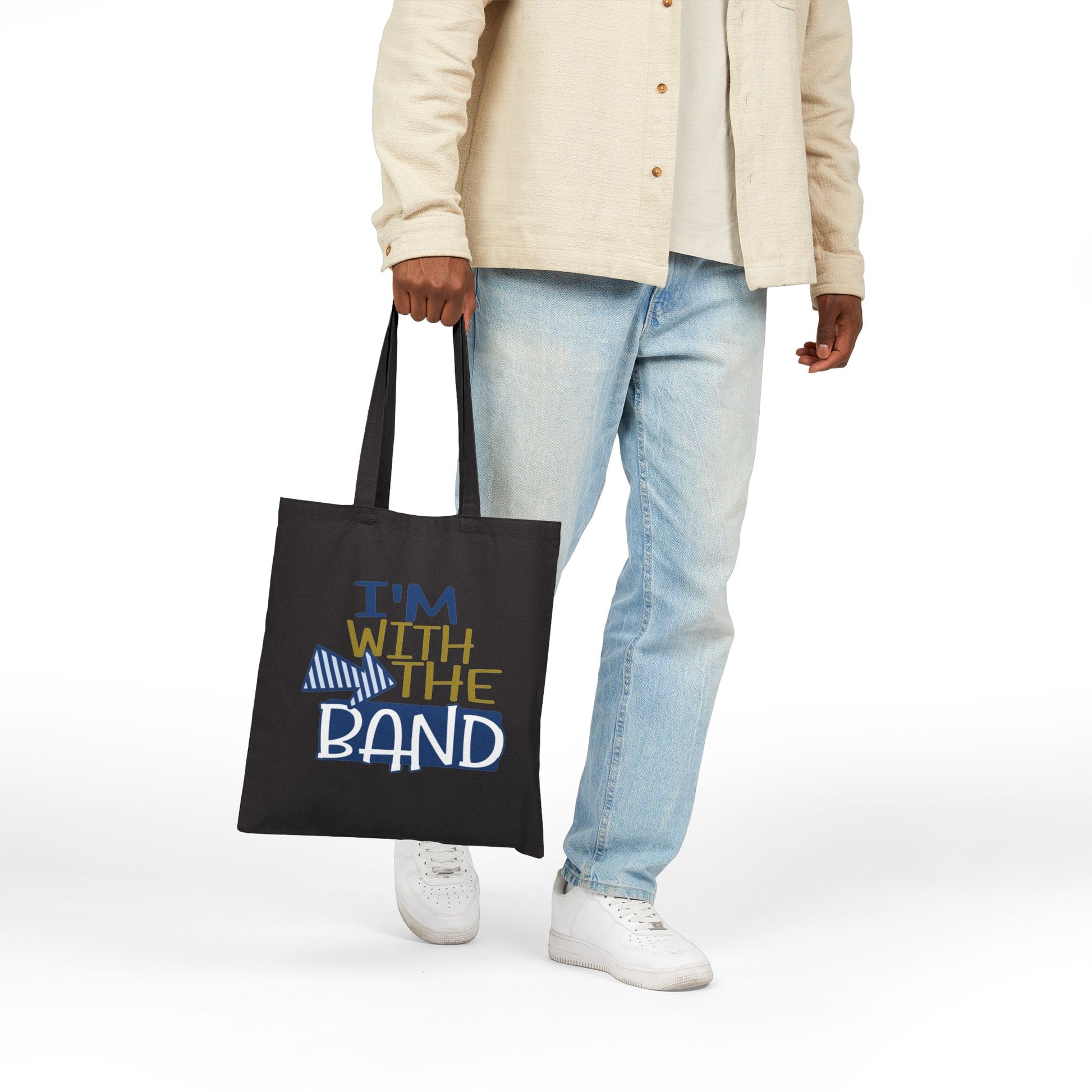 With The Band Logo Tote Bag - Heavyweight 100% Cotton Canvas by TheGlassyLass.com