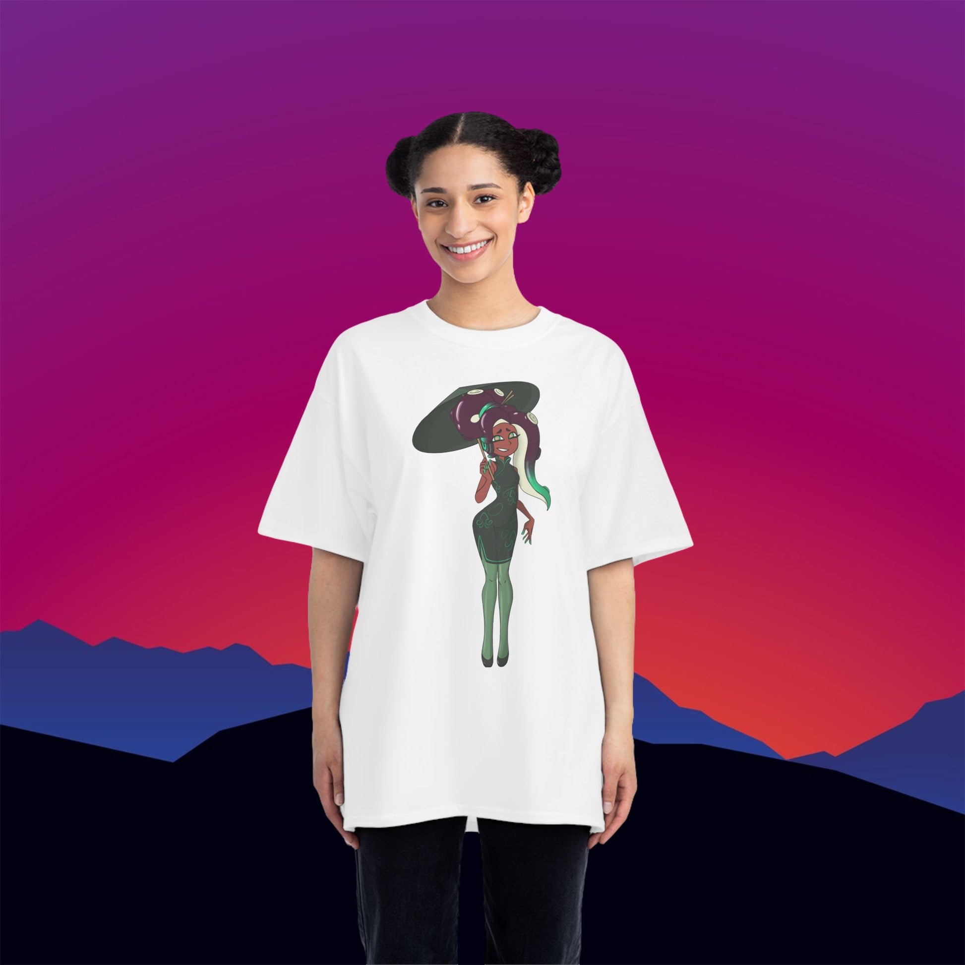 Tentacle Hair T-Shirt: (Hanes Beefy-T 100% Preshrunk Cotton) Custom Printed by TheGlassyLass.com