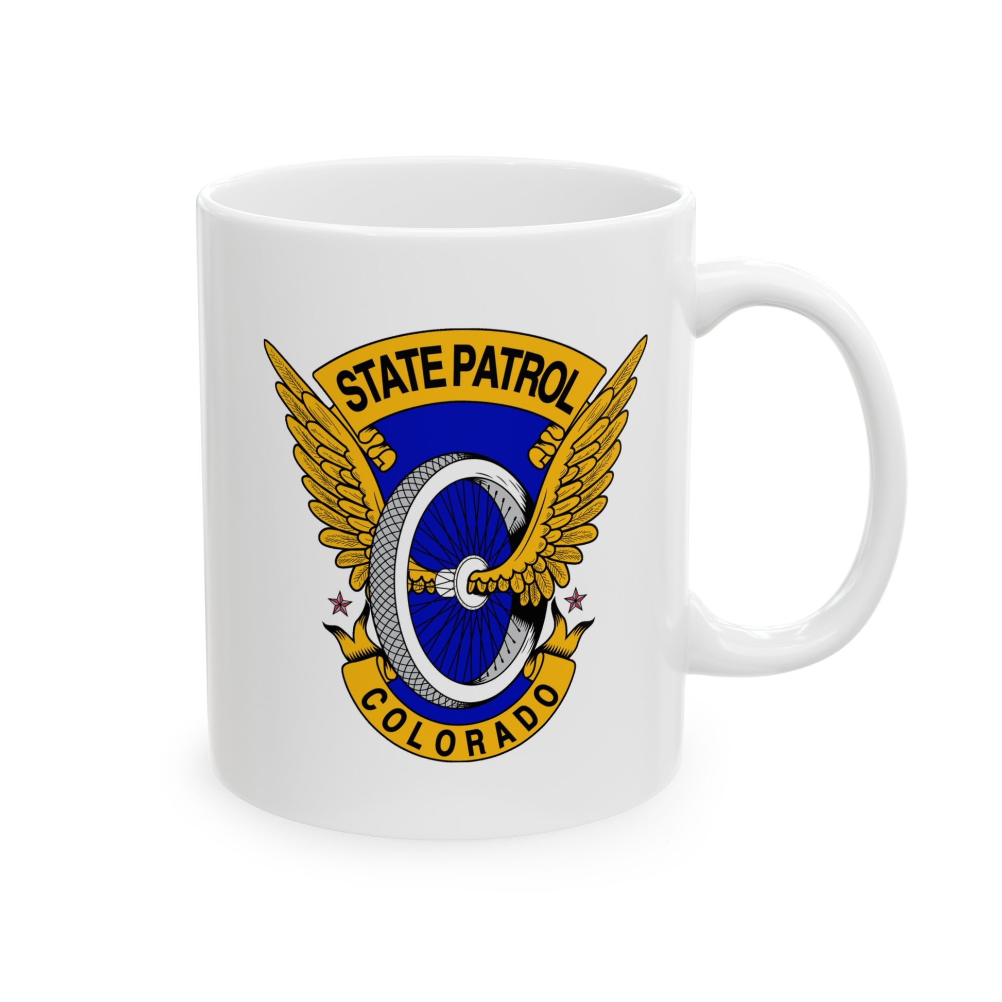 Colorado State Patrol Coffee Mug - Double Sided White Ceramic 11oz by TheGlassyLass.com