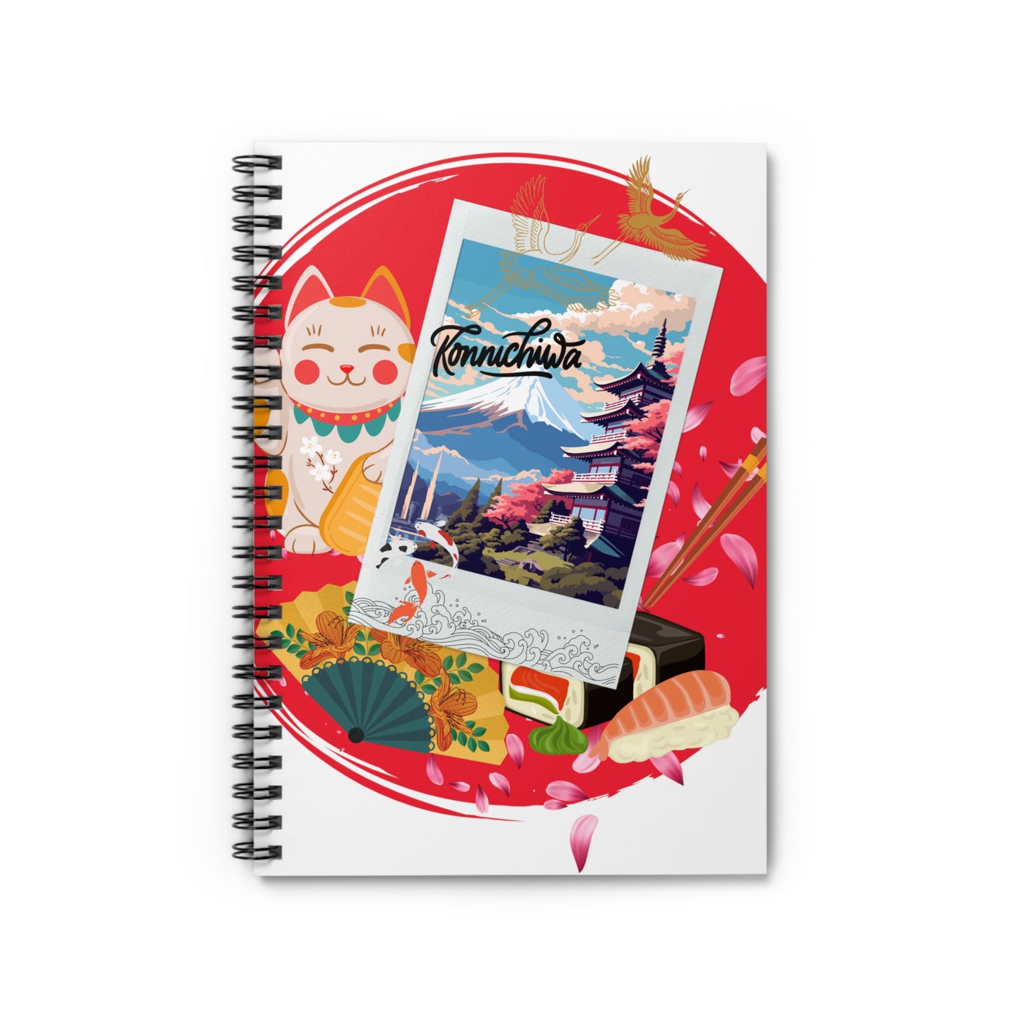 Konnichiwa Japan: Spiral Notebook - Log Books - Journals - Diaries - and More Custom Printed by TheGlassyLass.com