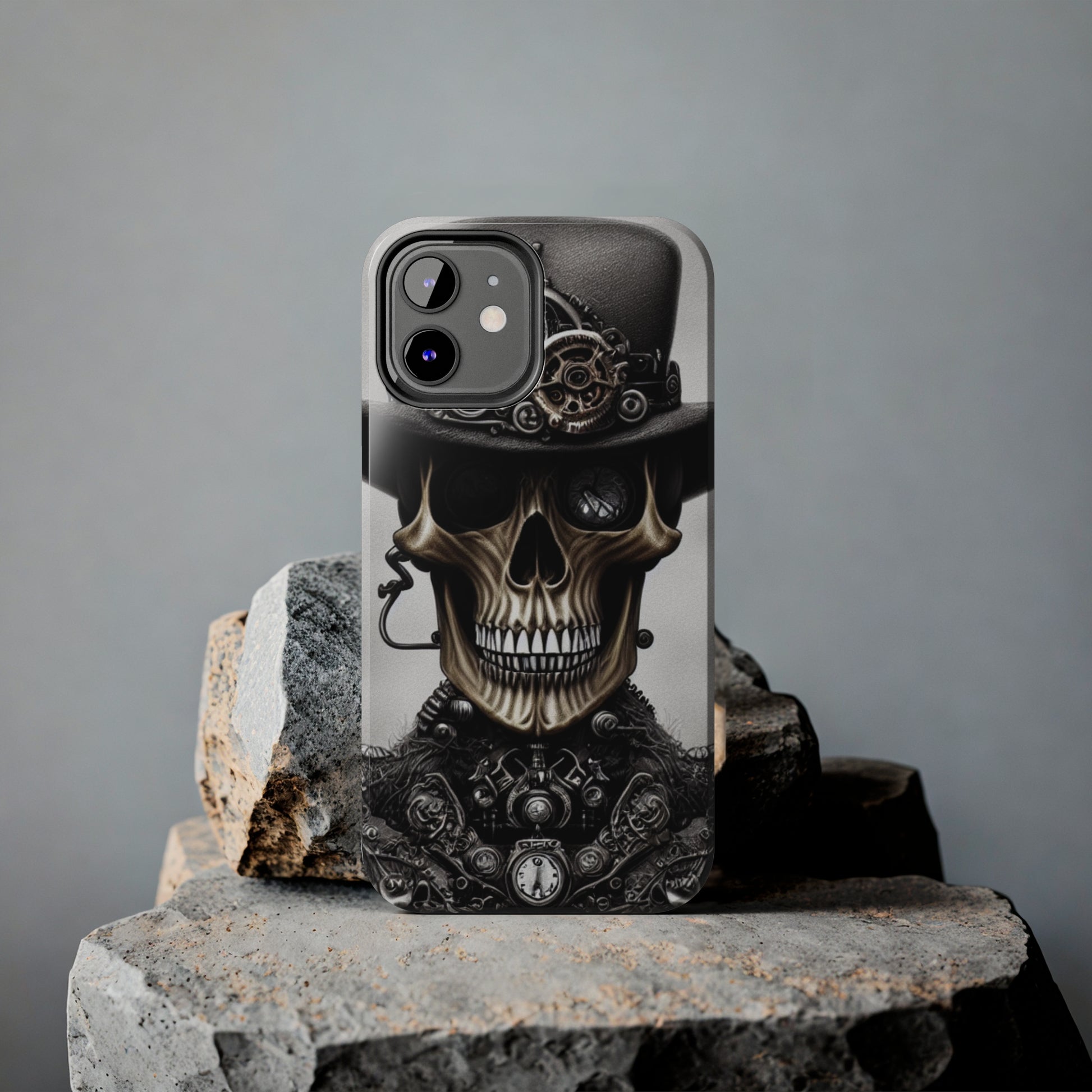 Steampunk Skull: iPhone Tough Case Design - Wireless Charging - Superior Protection - Original Designs by TheGlassyLass.com