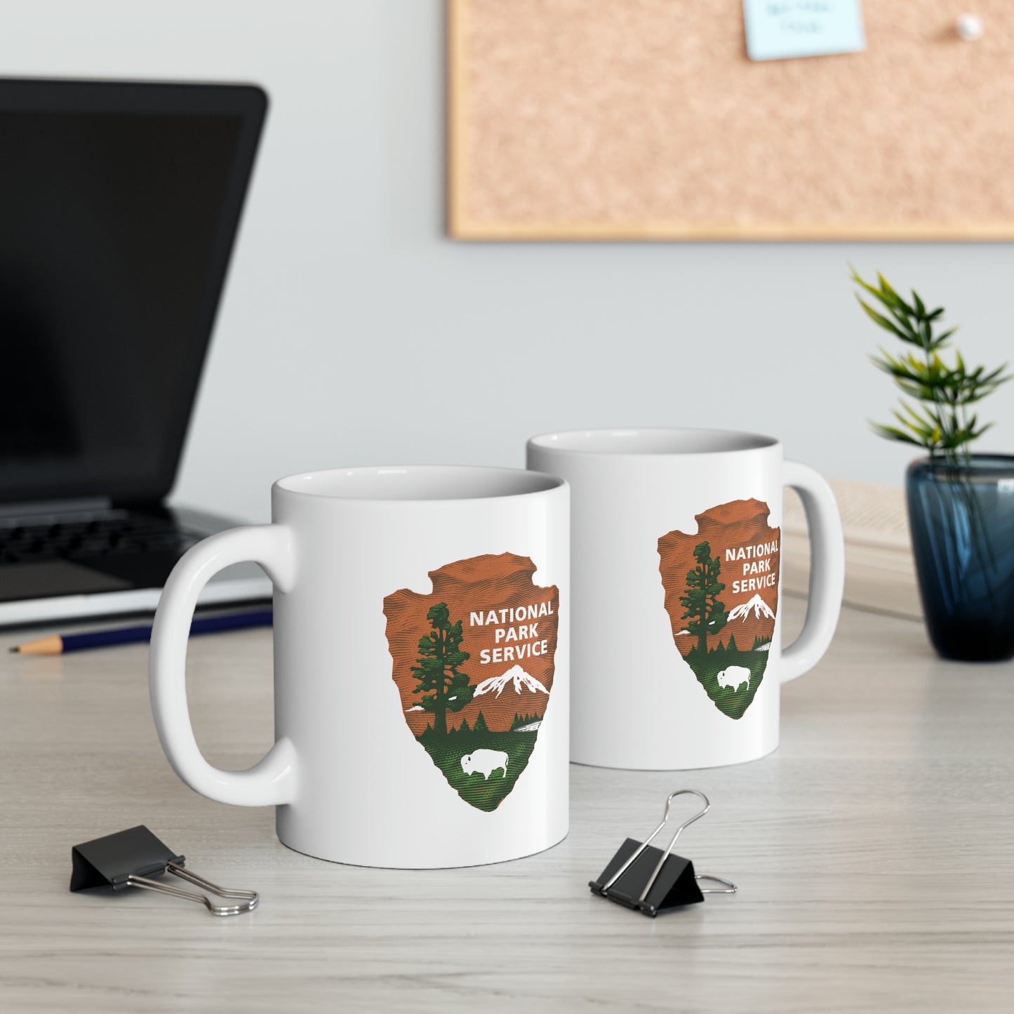 National Park Service Coffee Mug - Double Sided White Ceramic 11oz by TheGlassyLass.com