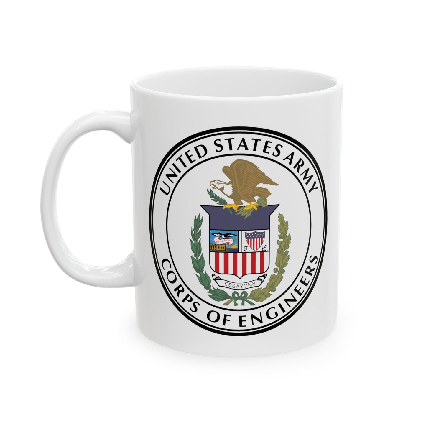 US Army Corps of Engineers Seal Coffee Mug - Double Sided White Ceramic 11oz - by TheGlassyLass.com