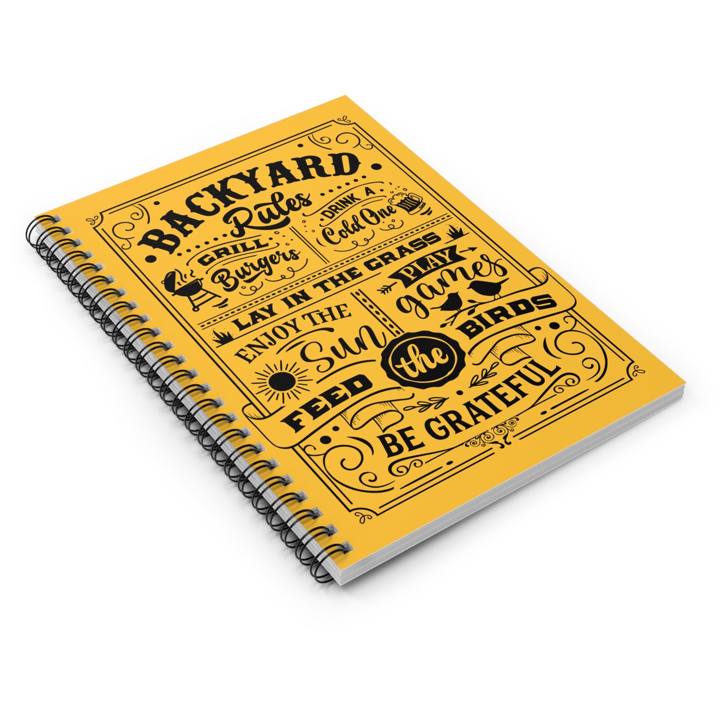 Backyard Rules: Spiral Notebook - Log Books - Journals - Diaries - and More Custom Printed by TheGlassyLass