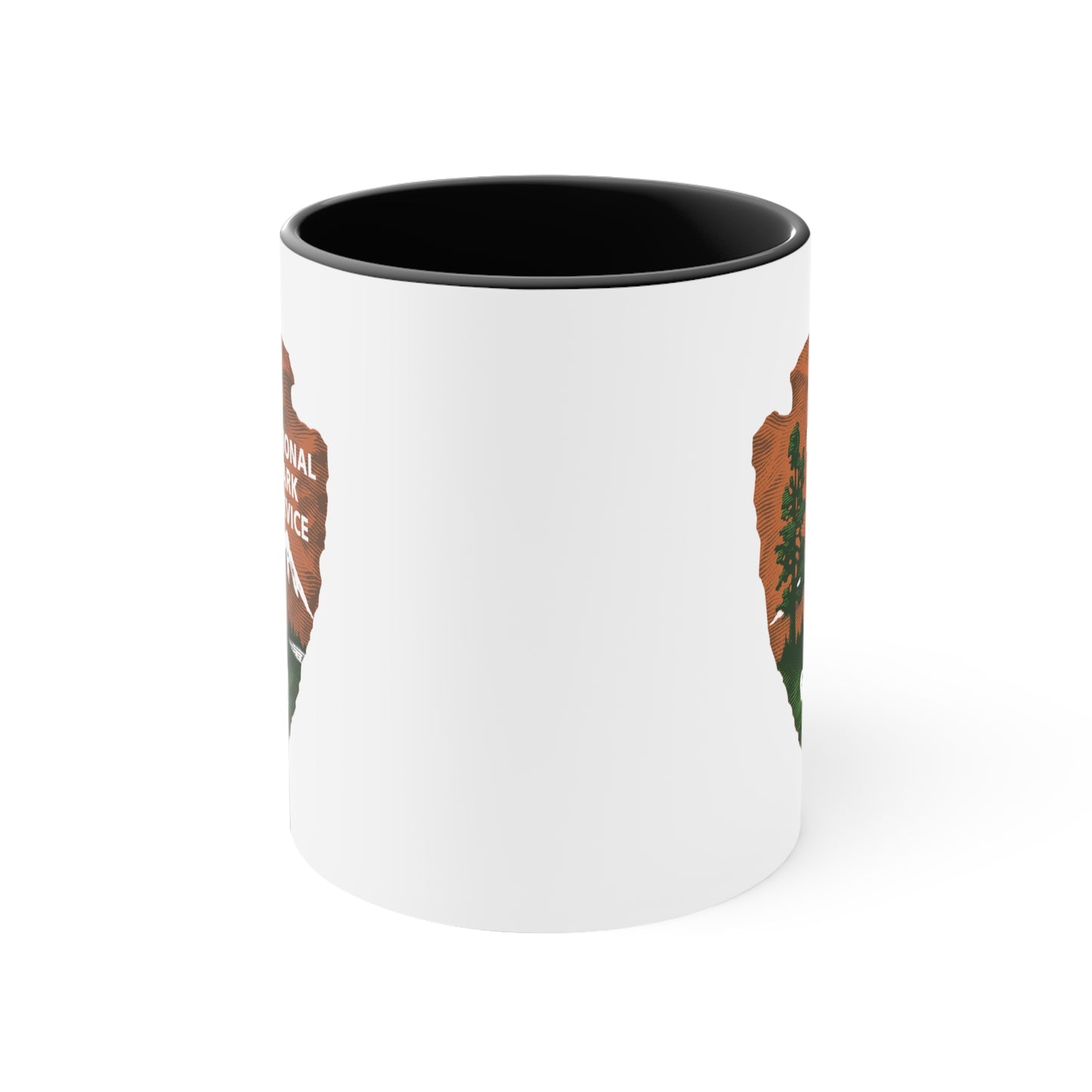 National Park Service Coffee Mugs - Double Sided Black Accent White Ceramic 11oz by TheGlassyLass