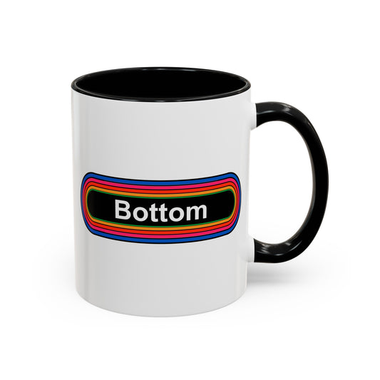 Bottom Rainbow Coffee Mug - Double Sided Black Accent Ceramic 11oz - by TheGlassyLass.com