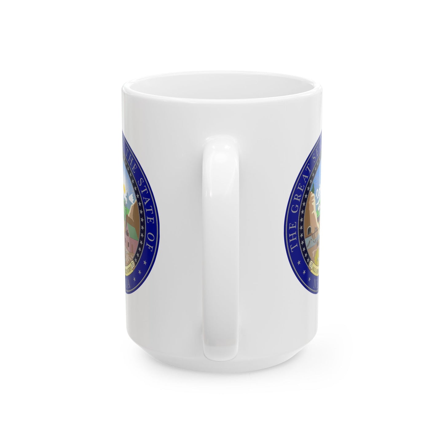 State Seal of Nevada Coffee Mug - Double Sided Print, White Ceramic, 15oz by TheGlassyLass.com