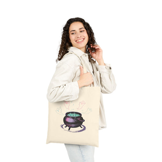 Ghostly Brew Haunted Halloween Tote Bag - Heavyweight 100% Cotton Canvas by TheGlassyLass.com