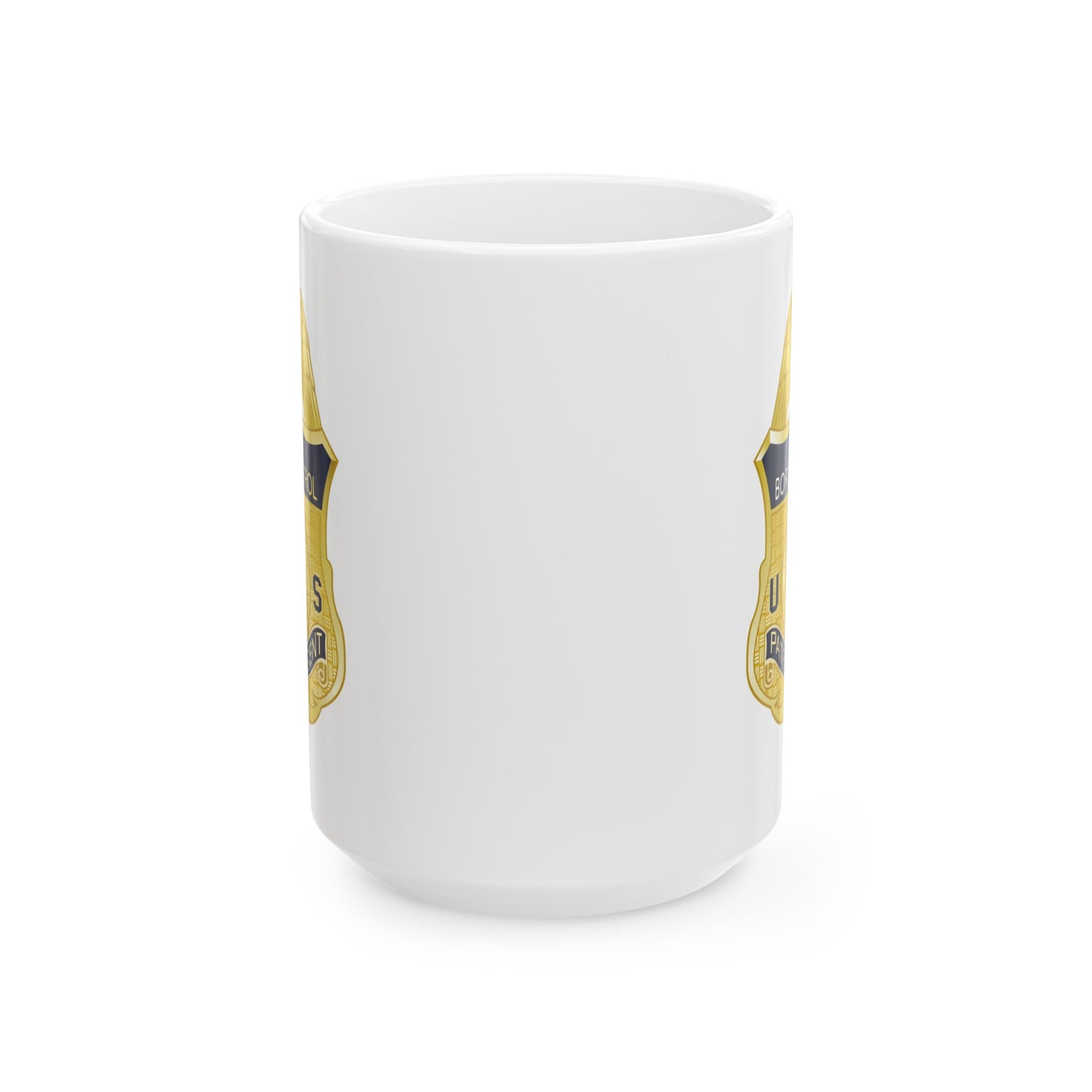 US CBP Coffee Mug - Double Sided White Ceramic 15oz by TheGlassyLass.com