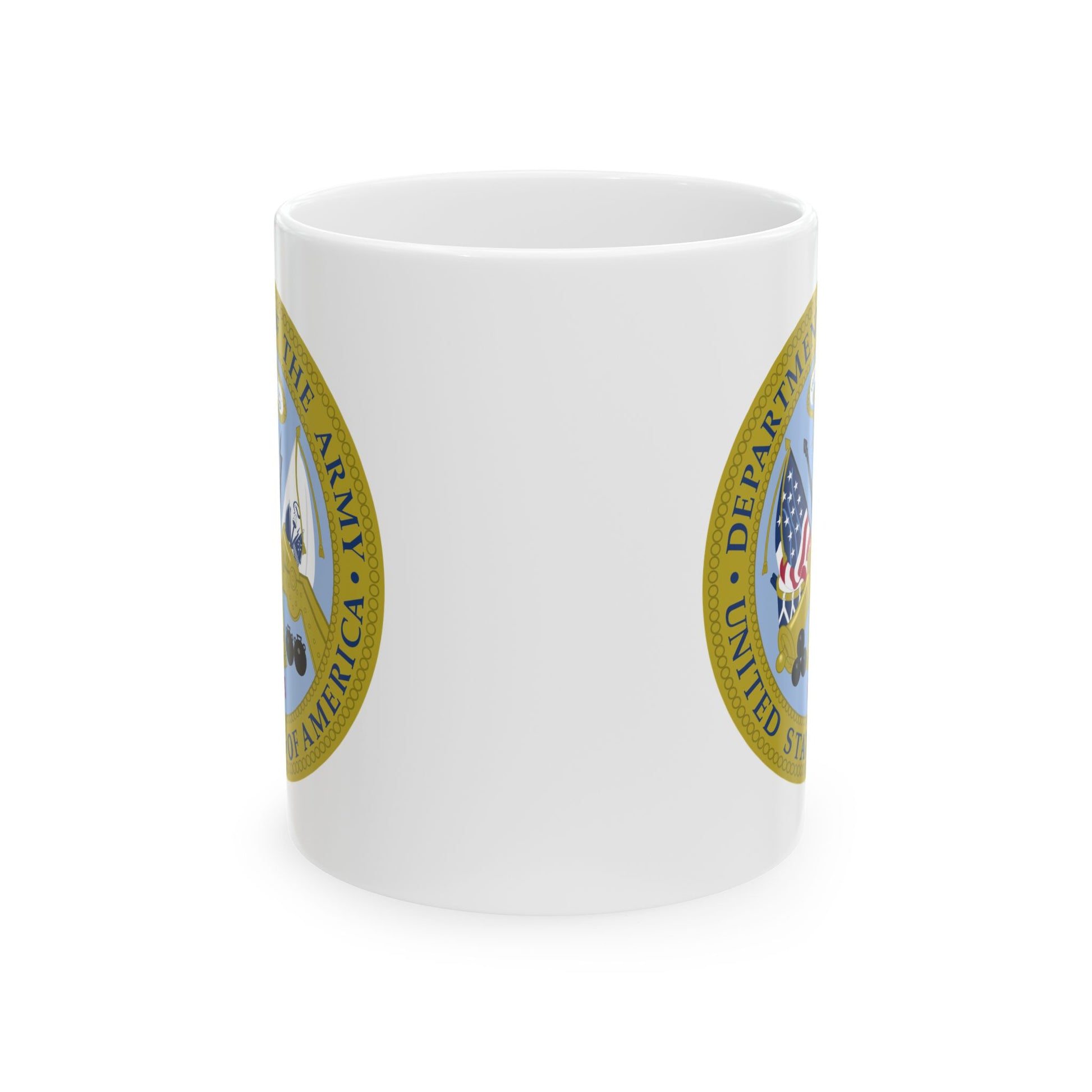 Department of the Army Seal Coffee Mug - Double Sided Print, White Ceramic, 11oz by TheGlassyLass.com