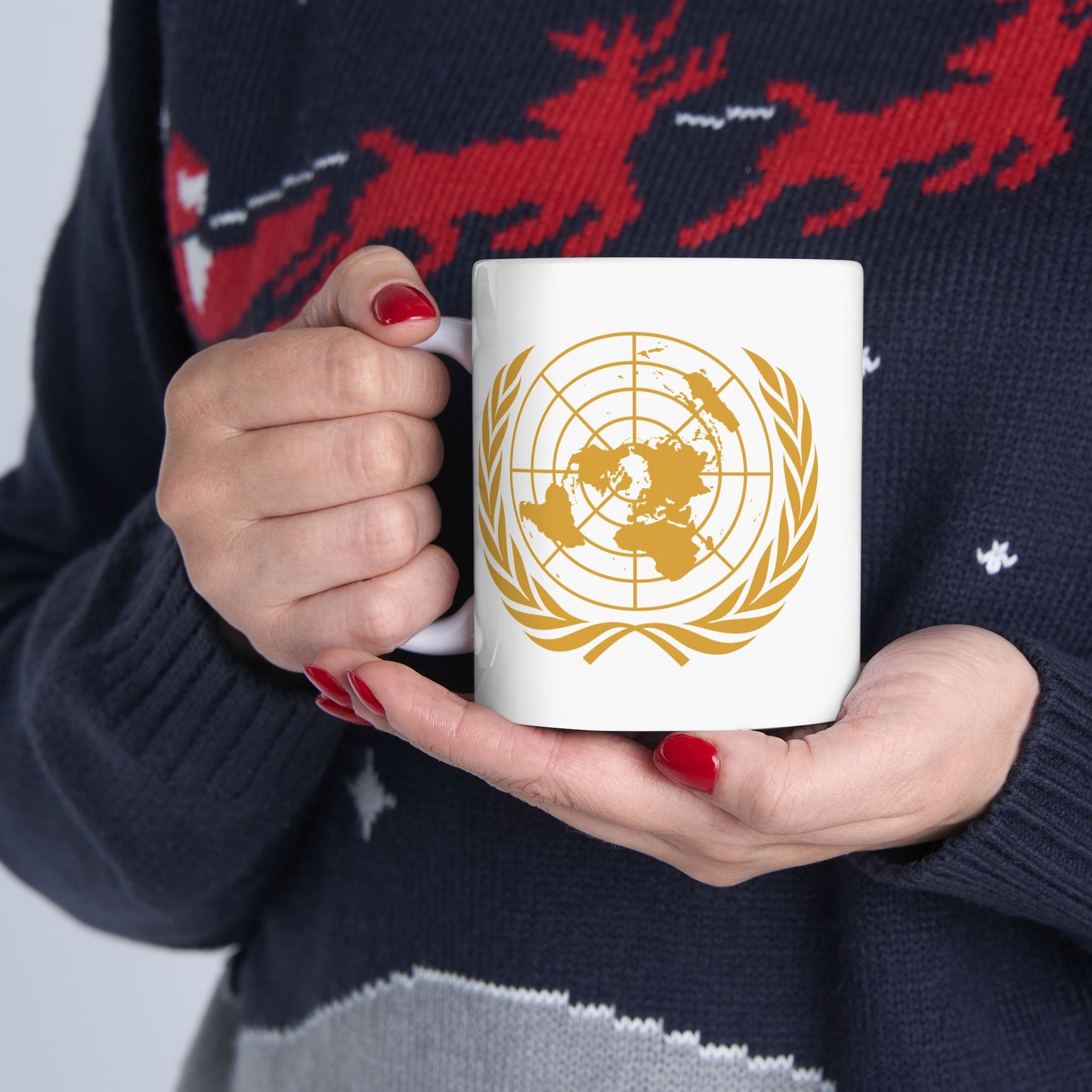 United Nations Seal Coffee Mug - Double Sided White Ceramic 11oz by TheGlassyLass