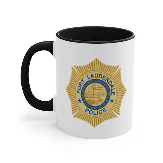 Fort Lauderdale Police Coffee Mug - Double Sided Black Accent White Ceramic 11oz by TheGlassyLass.com