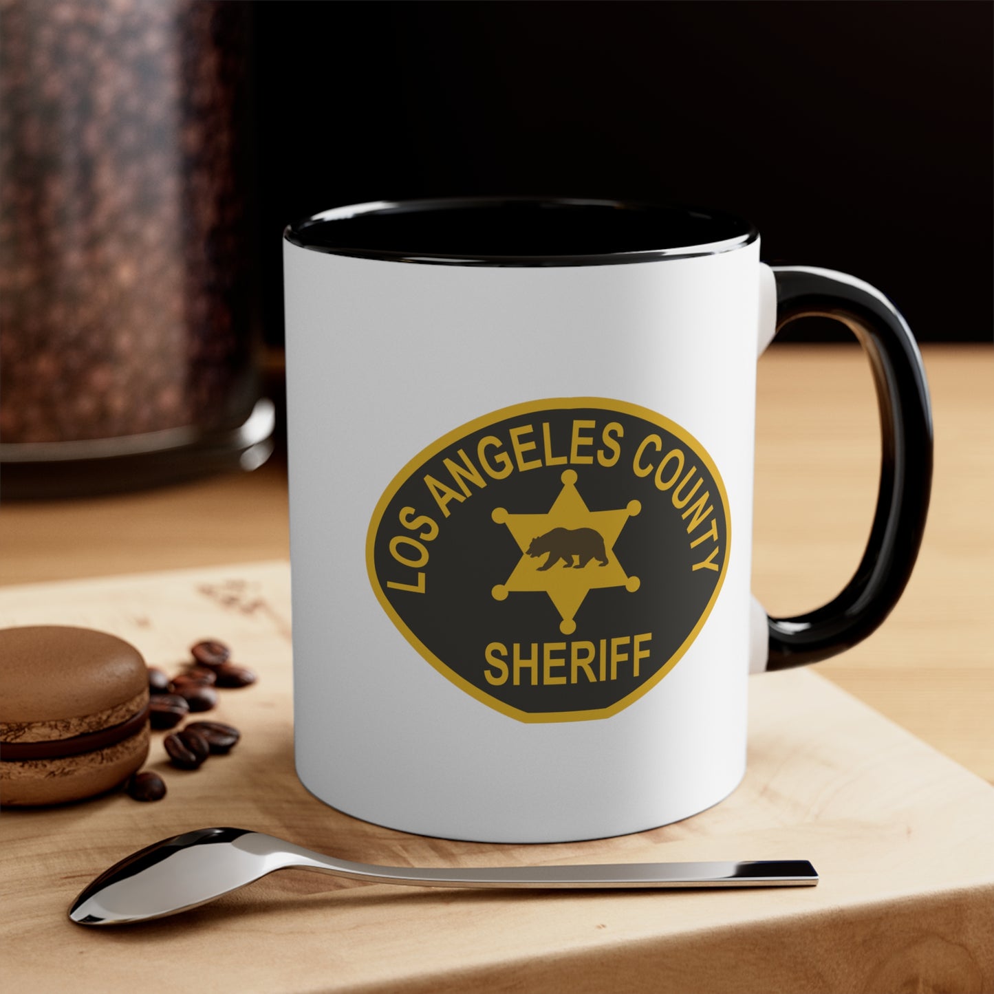 Los Angeles County Sheriff Coffee Mug - Double Sided Black Accent 11oz by TheGlassyLass.com