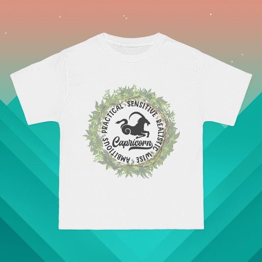 Capricorn T-Shirt: (Hanes Beefy-T 100% Preshrunk Cotton Custom Printed by TheGlassyLass.com