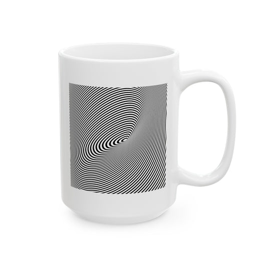 Spiral Illusion Coffee Mug - Double Sided White Ceramic 15oz by TheGlassyLass.com