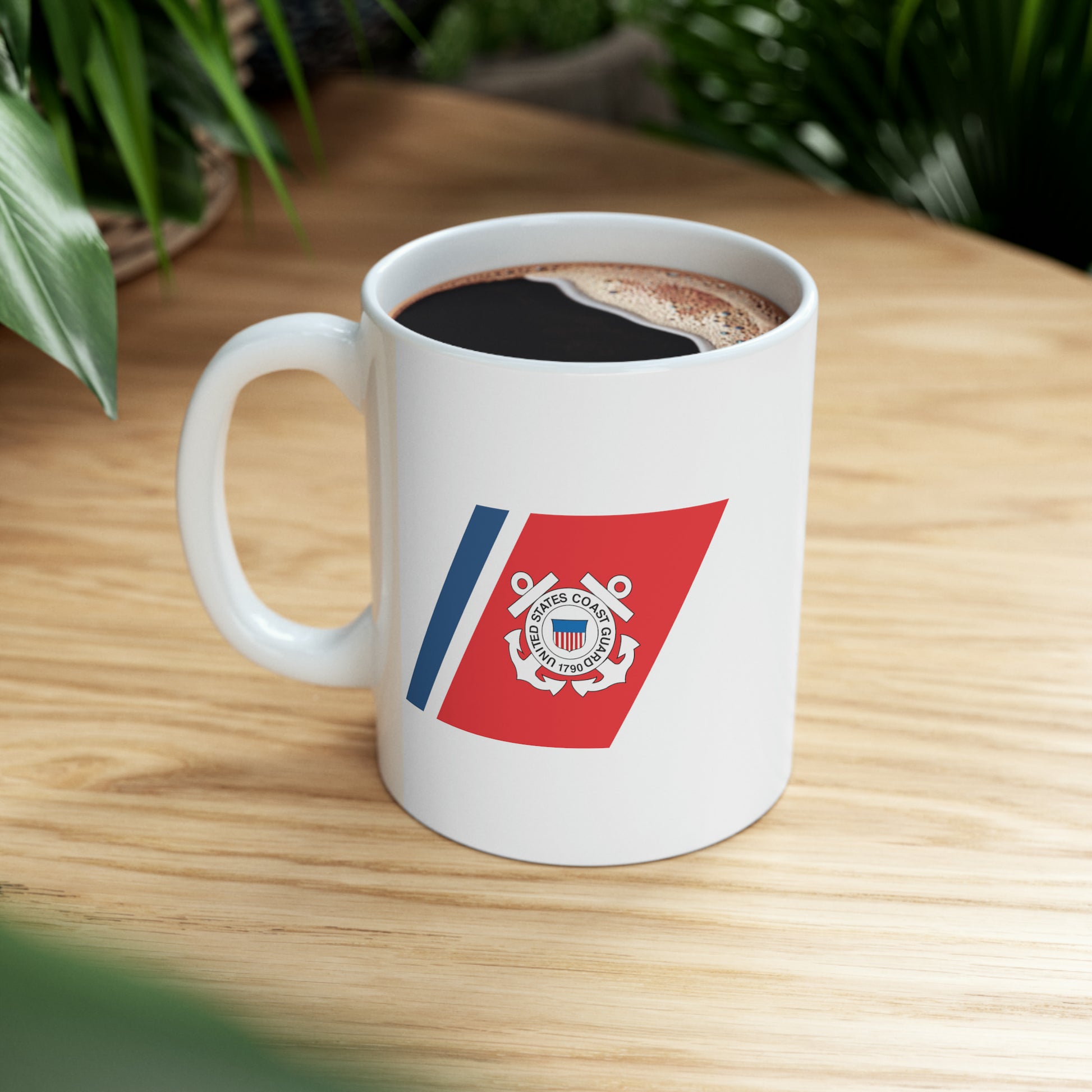 United States Coast Guard Hull Crest Coffee Mug - Double Sided White Ceramic 11oz by TheGlassyLass.com