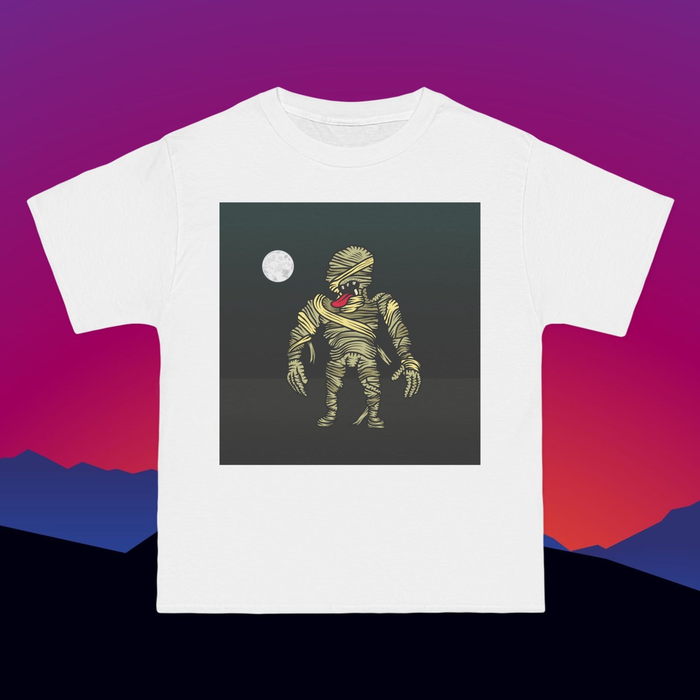 The Mummy's Curse T-Shirt: (Hanes Beefy-T 100% Preshrunk Cotton Custom Printed by TheGlassyLass.com
